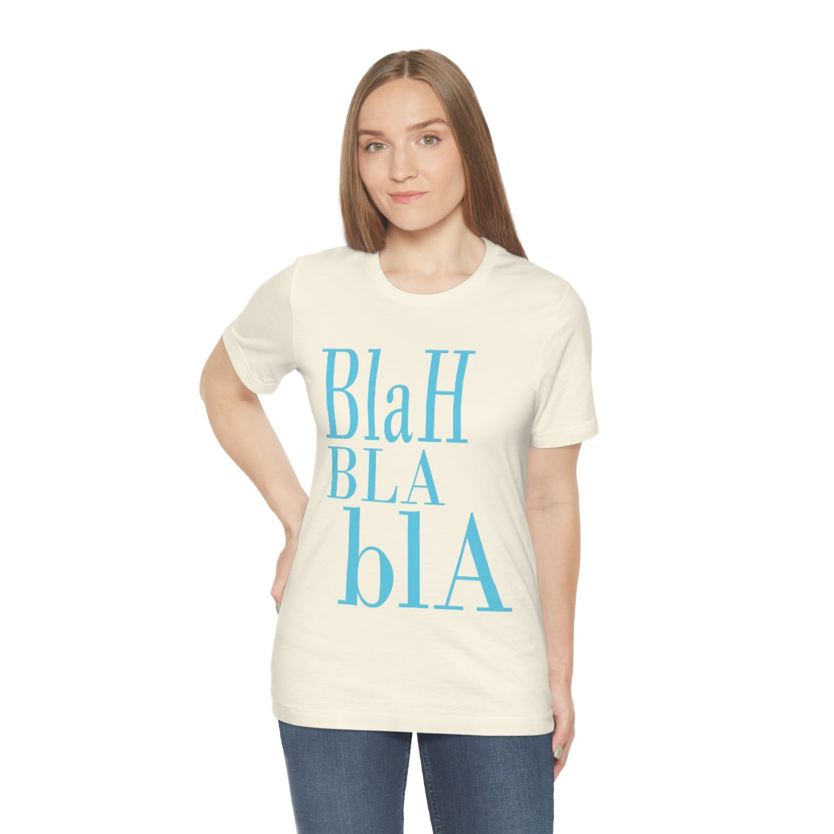 Blah Bla Bla Funny Typography Jersey Short Sleeve T-Shirt Ichaku [Perfect Gifts Selection]