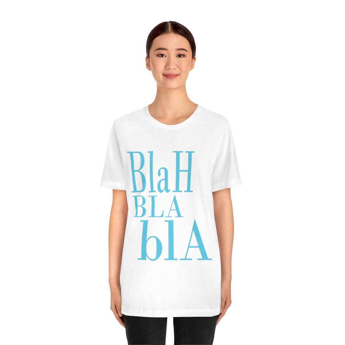 Blah Bla Bla Funny Typography Jersey Short Sleeve T-Shirt Ichaku [Perfect Gifts Selection]