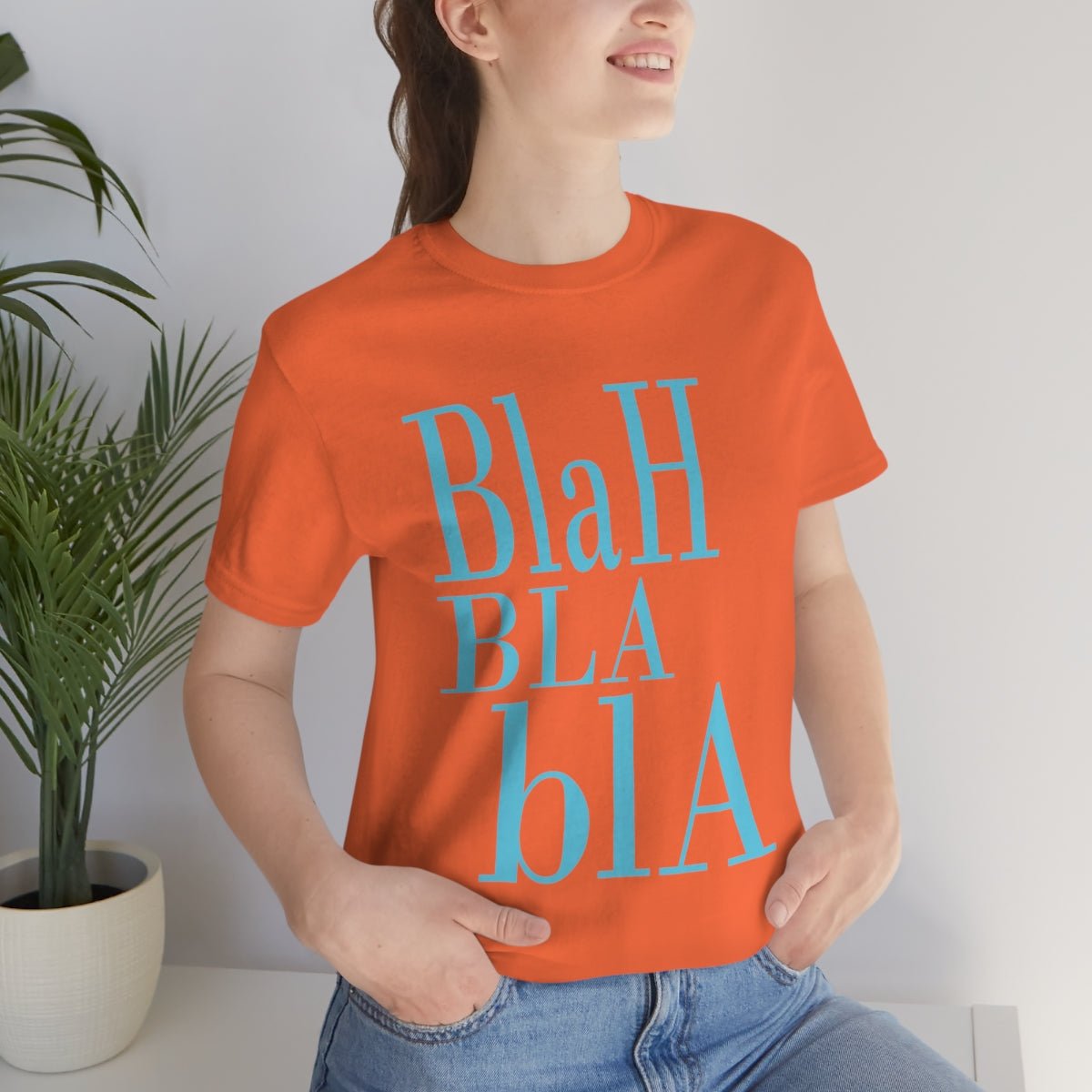 Blah Bla Bla Funny Typography Jersey Short Sleeve T-Shirt Ichaku [Perfect Gifts Selection]