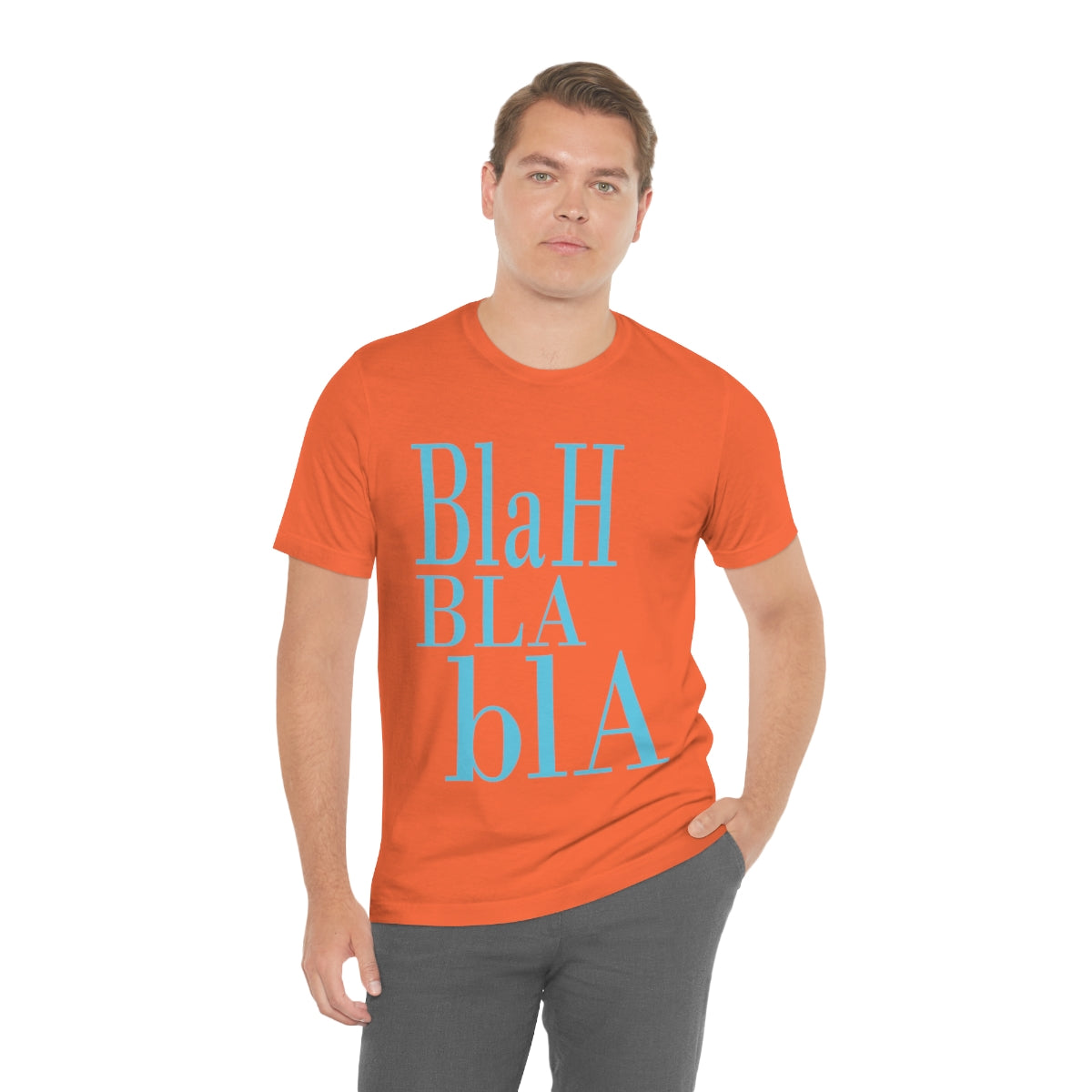 Blah Bla Bla Funny Typography Jersey Short Sleeve T-Shirt Ichaku [Perfect Gifts Selection]