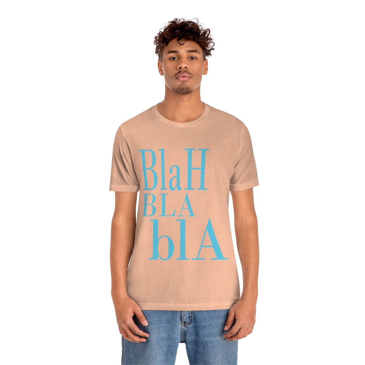 Blah Bla Bla Funny Typography Jersey Short Sleeve T-Shirt Ichaku [Perfect Gifts Selection]