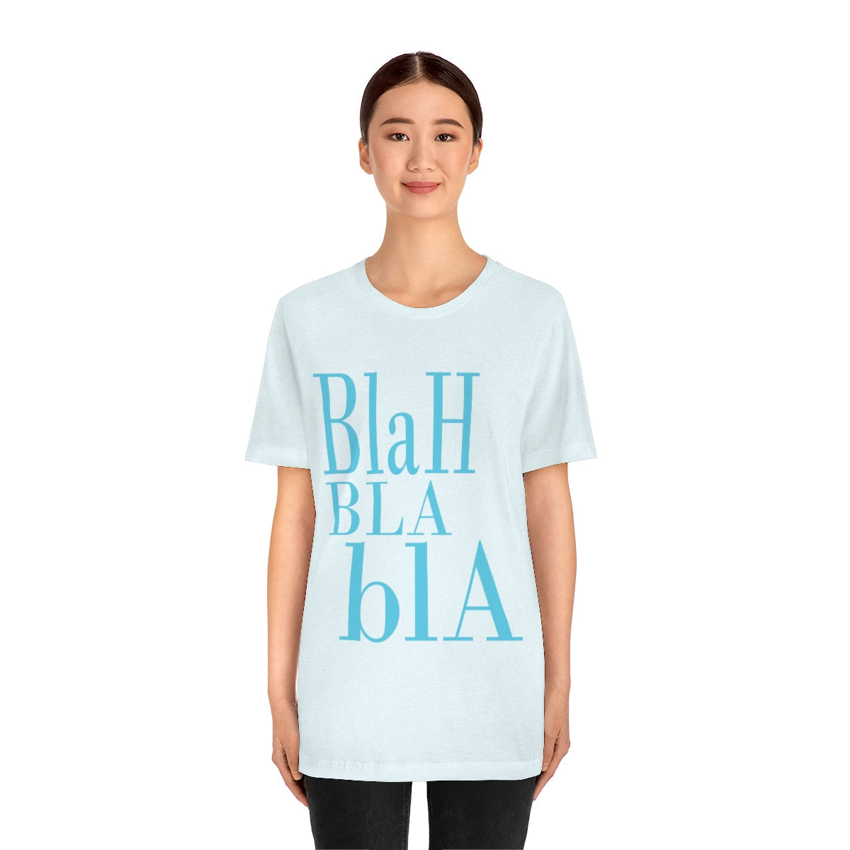 Blah Bla Bla Funny Typography Jersey Short Sleeve T-Shirt Ichaku [Perfect Gifts Selection]