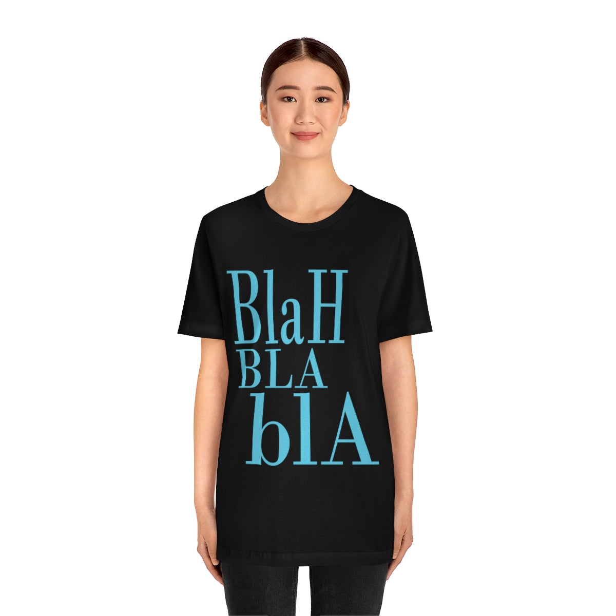 Blah Bla Bla Funny Typography Jersey Short Sleeve T-Shirt Ichaku [Perfect Gifts Selection]