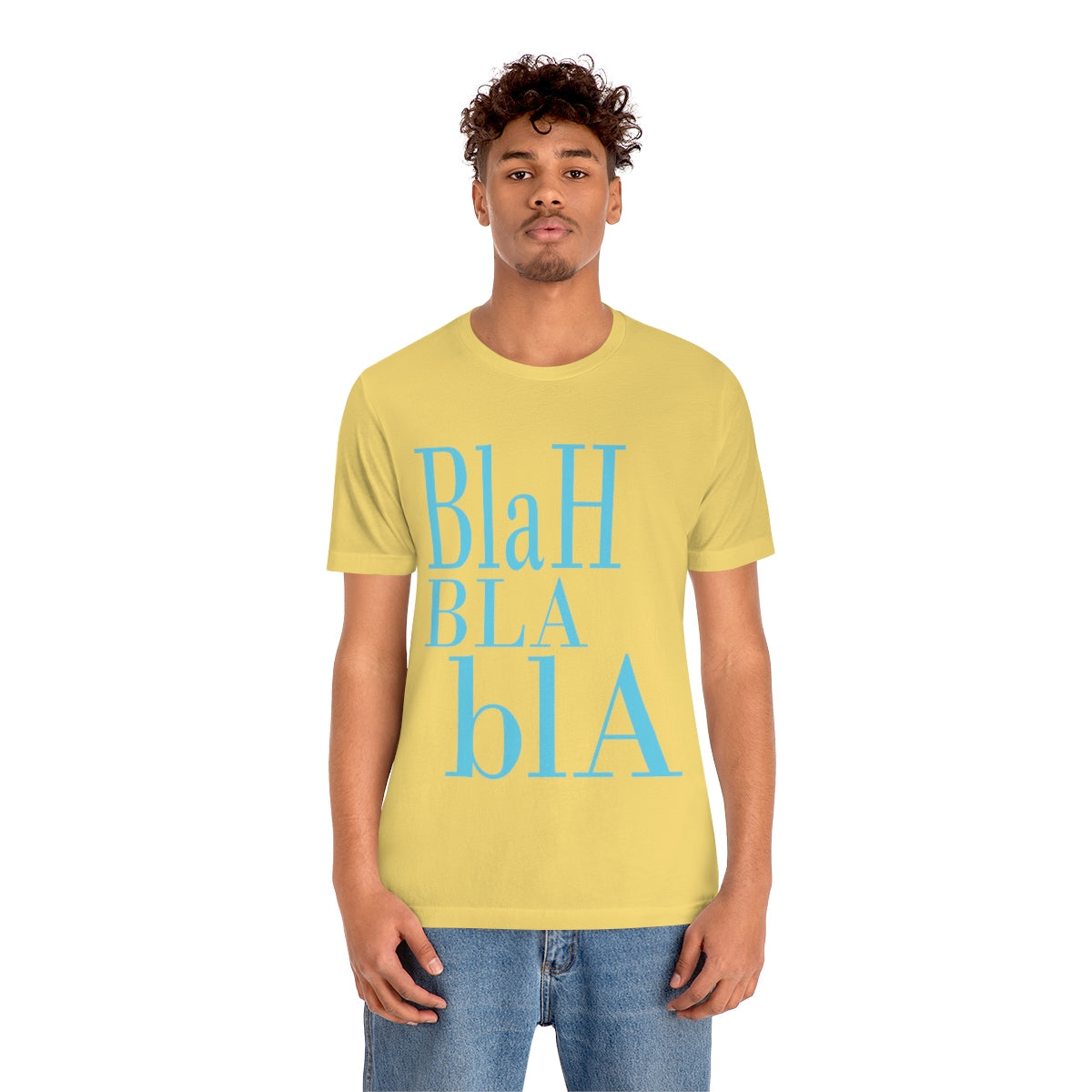 Blah Bla Bla Funny Typography Jersey Short Sleeve T-Shirt Ichaku [Perfect Gifts Selection]