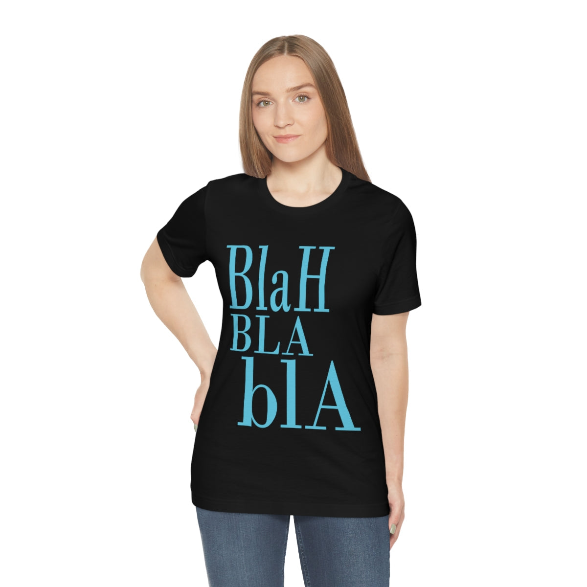 Blah Bla Bla Funny Typography Jersey Short Sleeve T-Shirt Ichaku [Perfect Gifts Selection]