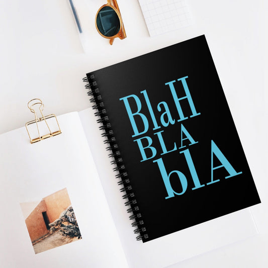 Blah Bla Bla Funny Typography Spiral Notebook - Ruled Line Ichaku [Perfect Gifts Selection]