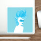 Blue Punk Woman Art Unique Edgy Graphic Die-Cut Sticker Ichaku [Perfect Gifts Selection]