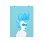 Blue Punk Woman Art Unique Edgy Graphic Premium Matte Vertical Posters Ichaku [Perfect Gifts Selection]