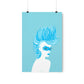 Blue Punk Woman Art Unique Edgy Graphic Premium Matte Vertical Posters Ichaku [Perfect Gifts Selection]