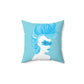 Blue Punk Woman Art Unique Edgy Graphic Spun Polyester Square Pillow Ichaku [Perfect Gifts Selection]