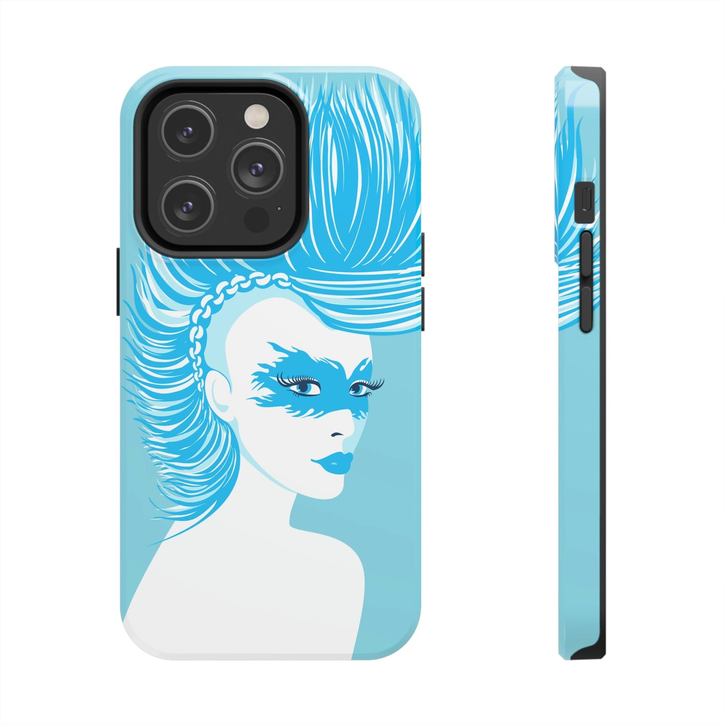 Blue Punk Woman Art Unique Edgy Graphic Tough Phone Cases Case-Mate Ichaku [Perfect Gifts Selection]