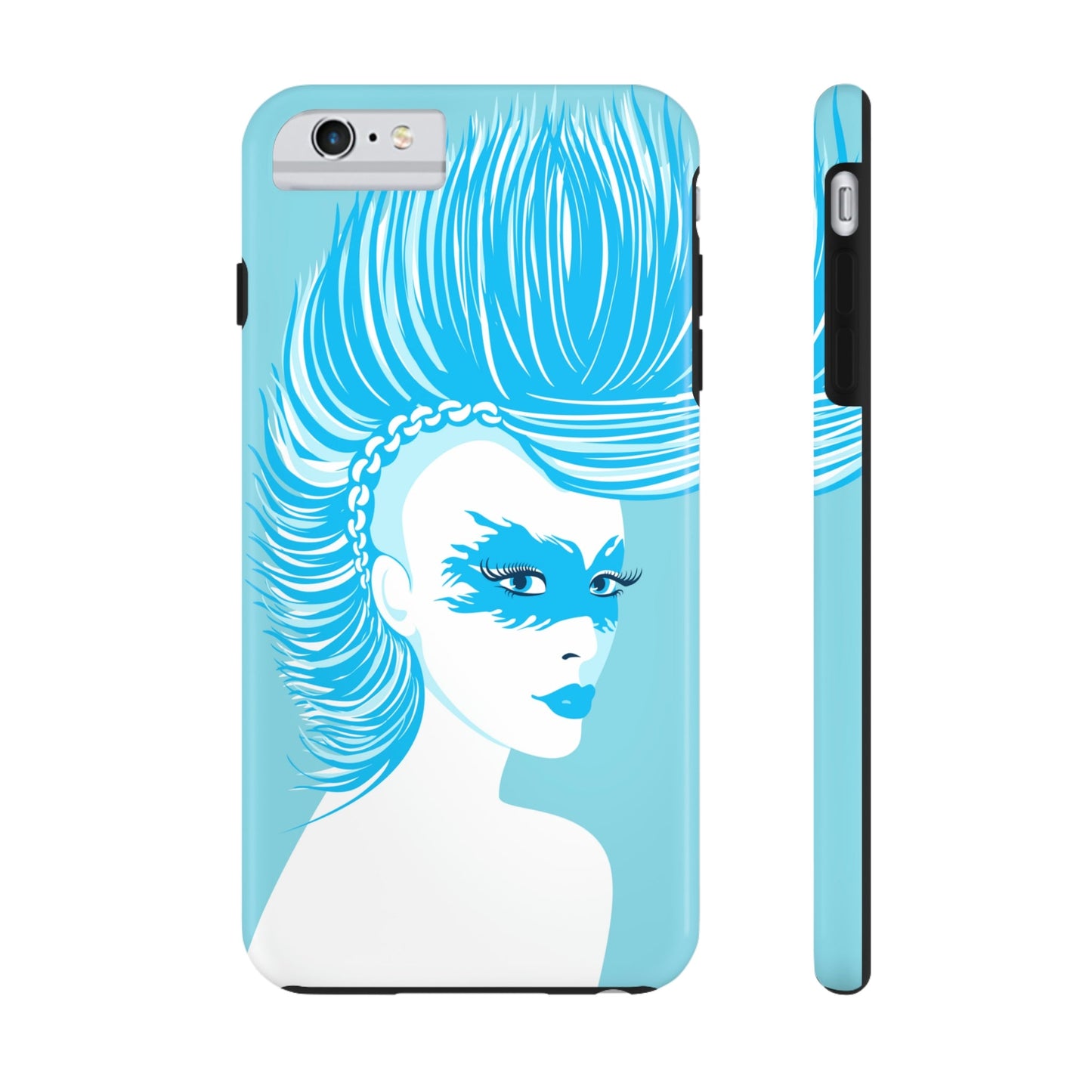 Blue Punk Woman Art Unique Edgy Graphic Tough Phone Cases Case-Mate Ichaku [Perfect Gifts Selection]