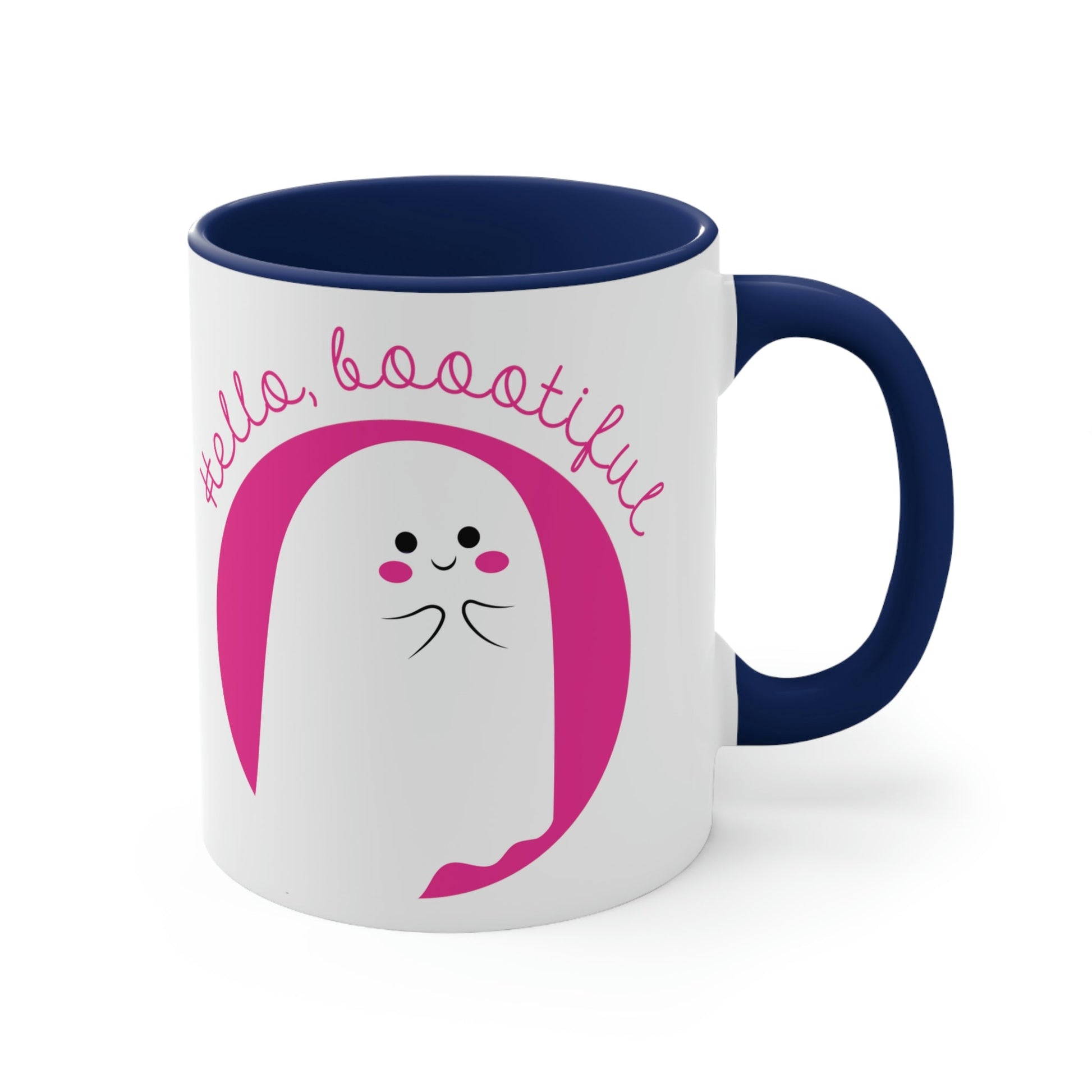 Boo Halloween White Cute Ghost Accent Coffee Mug 11oz Ichaku [Perfect Gifts Selection]