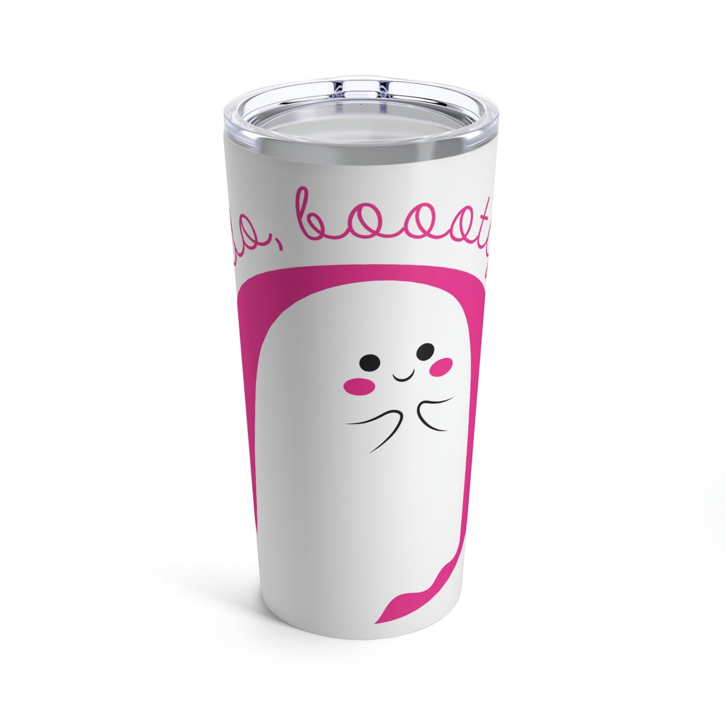 Boo Halloween White Cute Ghost Stainless Steel Hot or Cold Vacuum Tumbler 20oz Ichaku [Perfect Gifts Selection]