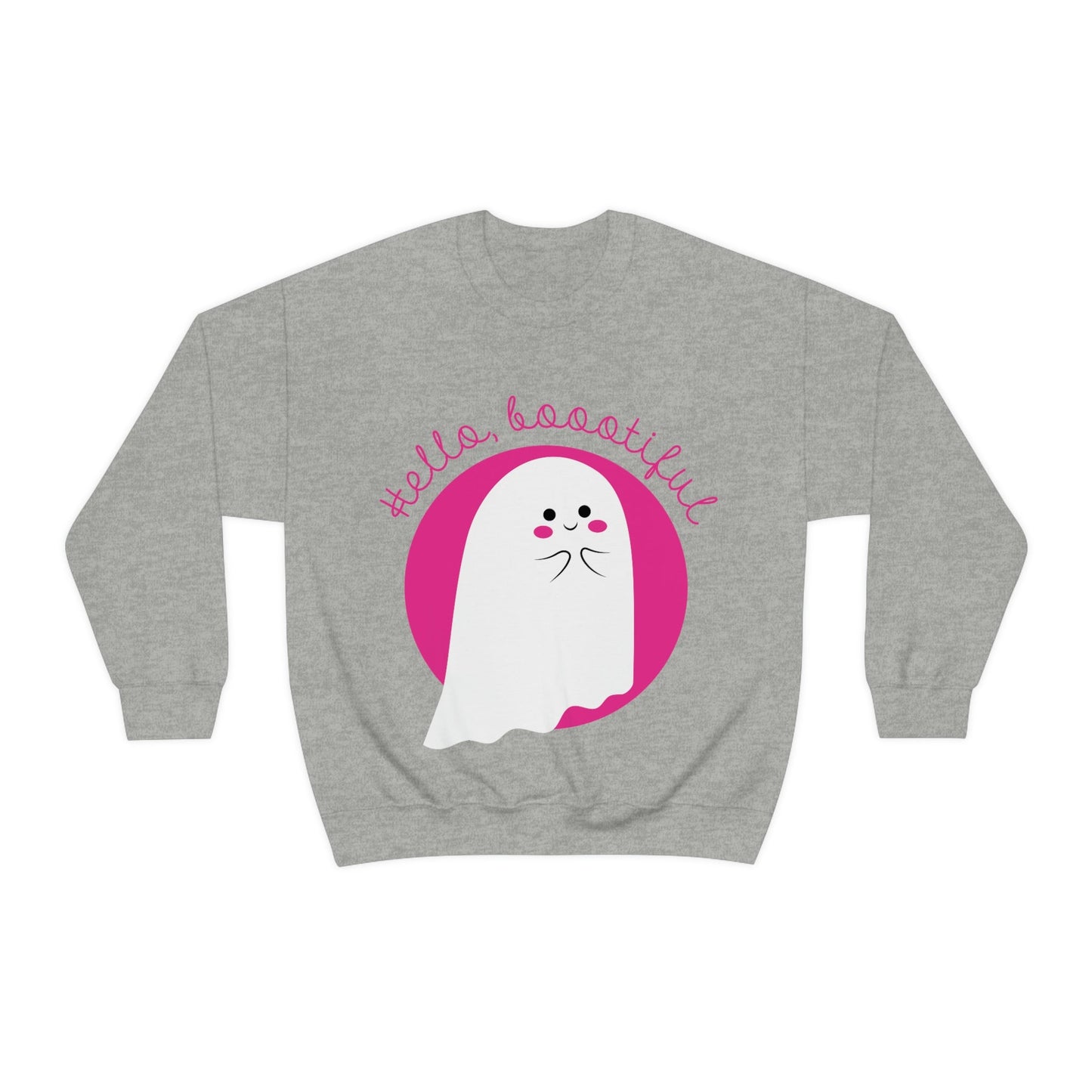 Boo Halloween White Cute Ghost Unisex Heavy Blend™ Crewneck Sweatshirt Ichaku [Perfect Gifts Selection]