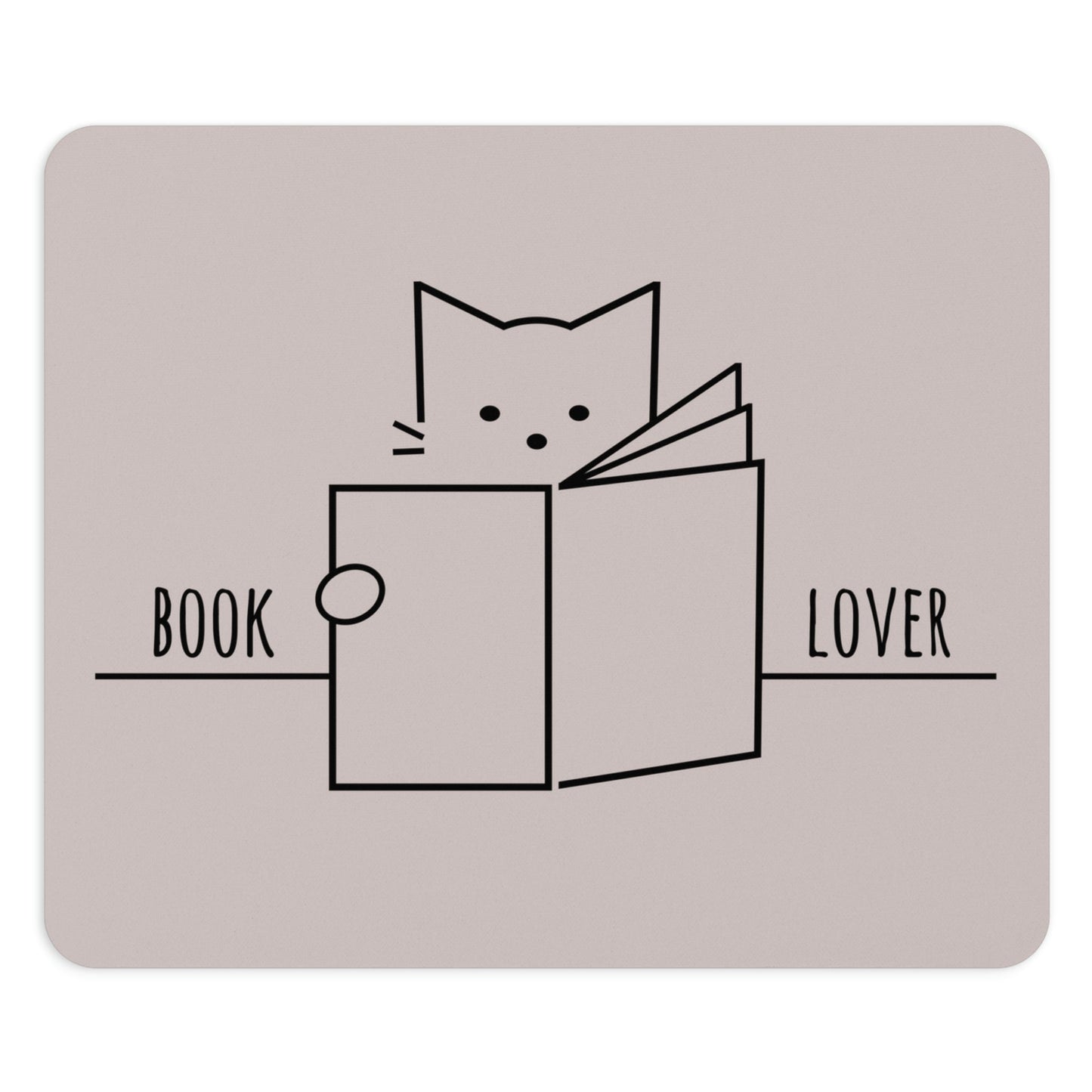 Book Lover Cute Cat Reading Club Beige Art Ergonomic Non-slip Creative Design Mouse Pad Ichaku [Perfect Gifts Selection]