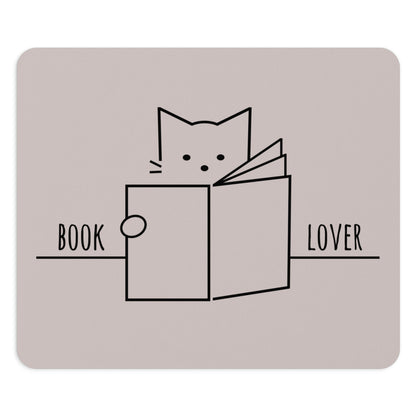 Book Lover Cute Cat Reading Club Beige Art Ergonomic Non-slip Creative Design Mouse Pad Ichaku [Perfect Gifts Selection]