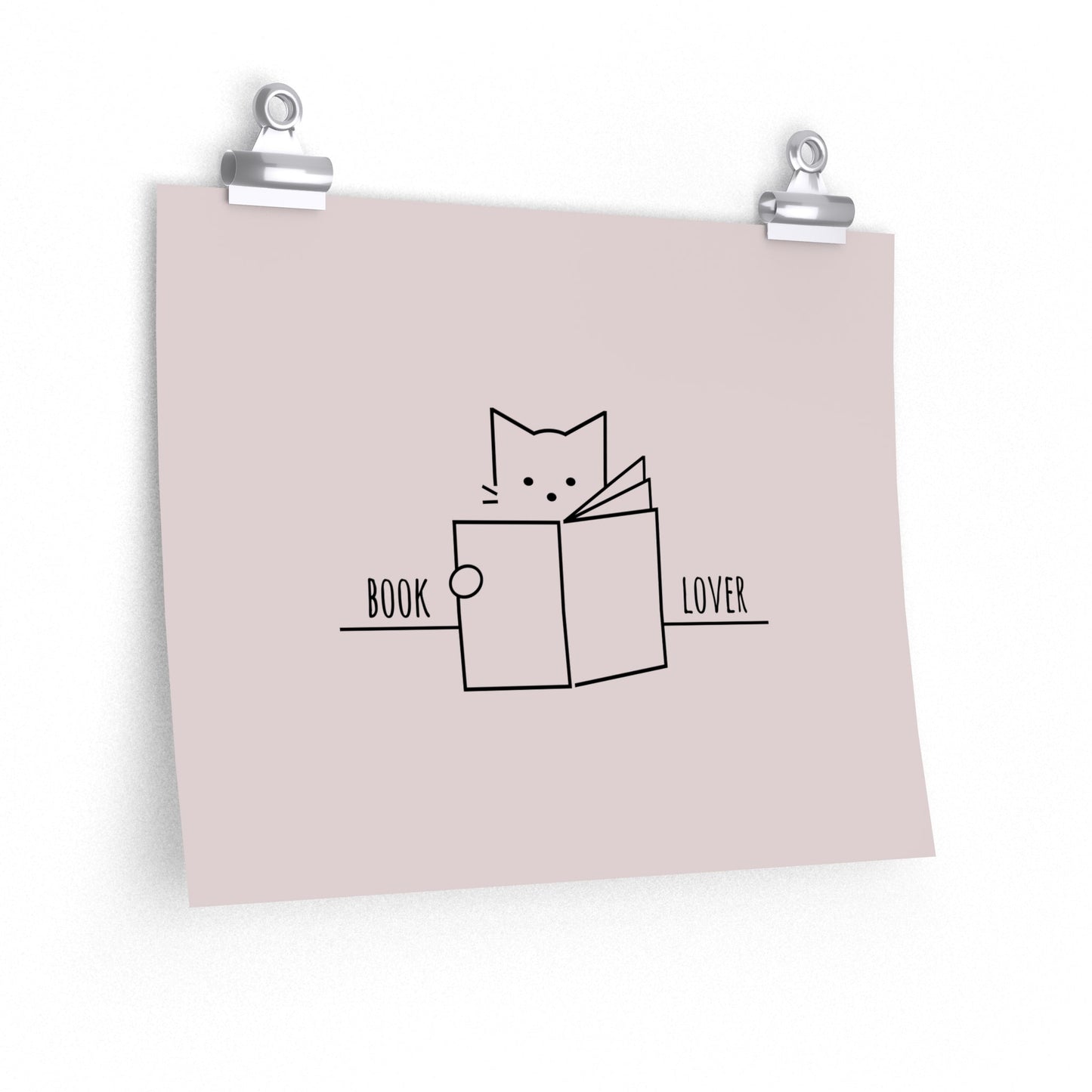 Book Lover Cute Cat Reading Club Beige Art Premium Matte Horizontal Posters Ichaku [Perfect Gifts Selection]