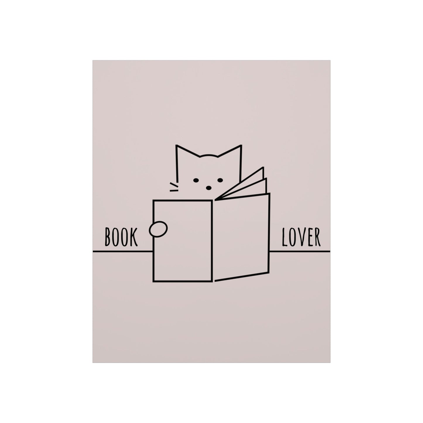 Book Lover Cute Cat Reading Club Beige Art Premium Matte Vertical Posters Ichaku [Perfect Gifts Selection]