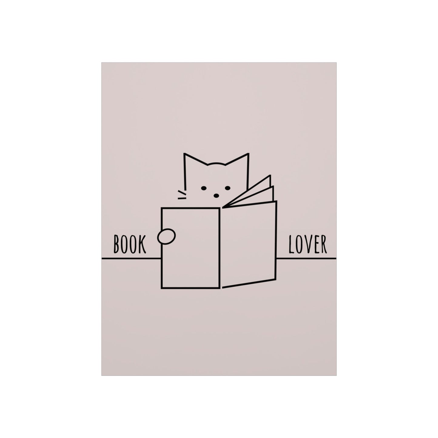 Book Lover Cute Cat Reading Club Beige Art Premium Matte Vertical Posters Ichaku [Perfect Gifts Selection]