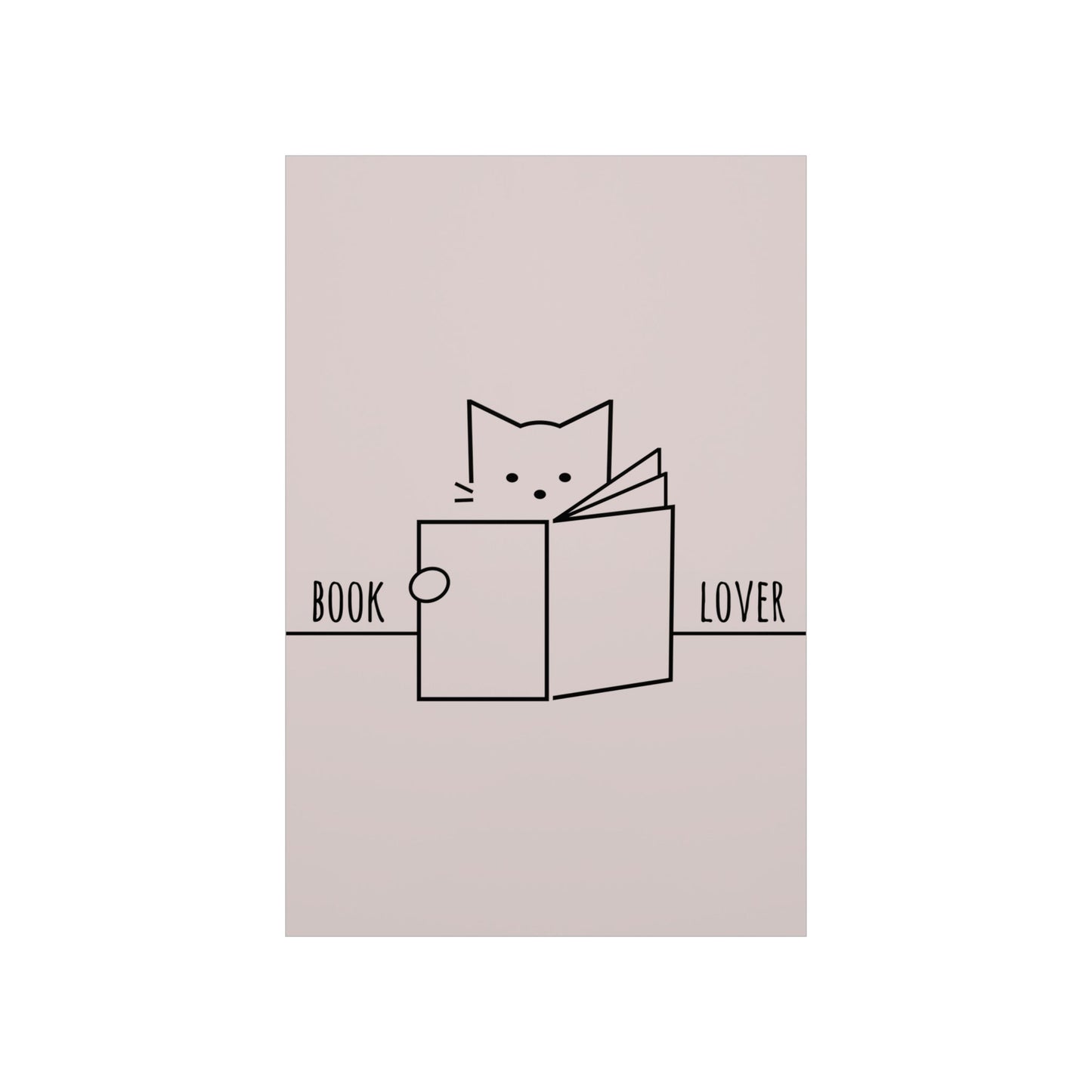 Book Lover Cute Cat Reading Club Beige Art Premium Matte Vertical Posters Ichaku [Perfect Gifts Selection]