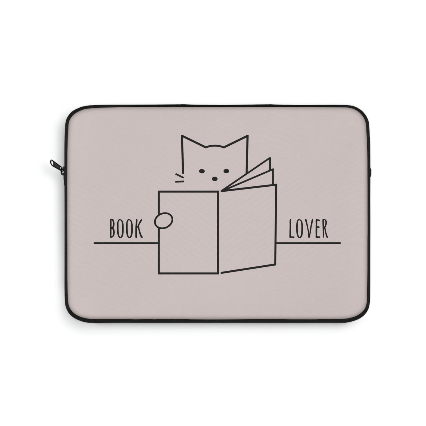 Book Lover Cute Cat Reading Club Beige Laptop Sleeve Ichaku [Perfect Gifts Selection]