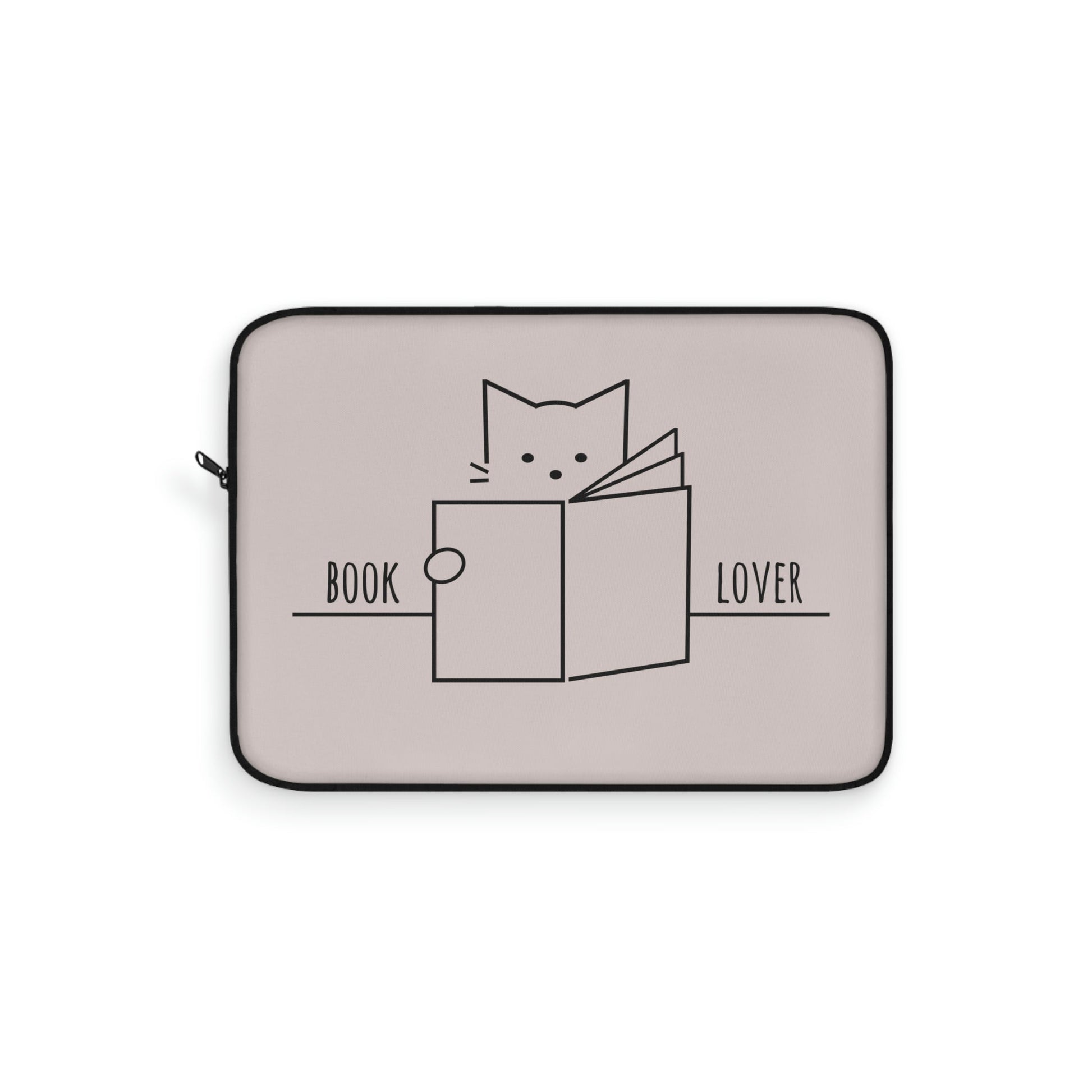 Book Lover Cute Cat Reading Club Beige Laptop Sleeve Ichaku [Perfect Gifts Selection]