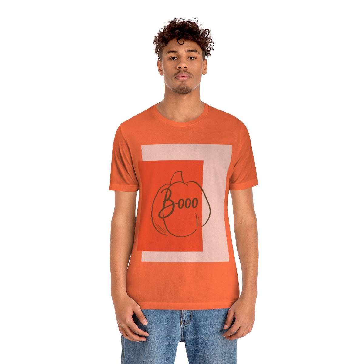 Booo! Halloween Cute Scary Pumpkin Jack O Lantern Unisex Jersey Short Sleeve T-Shirt Ichaku [Perfect Gifts Selection]