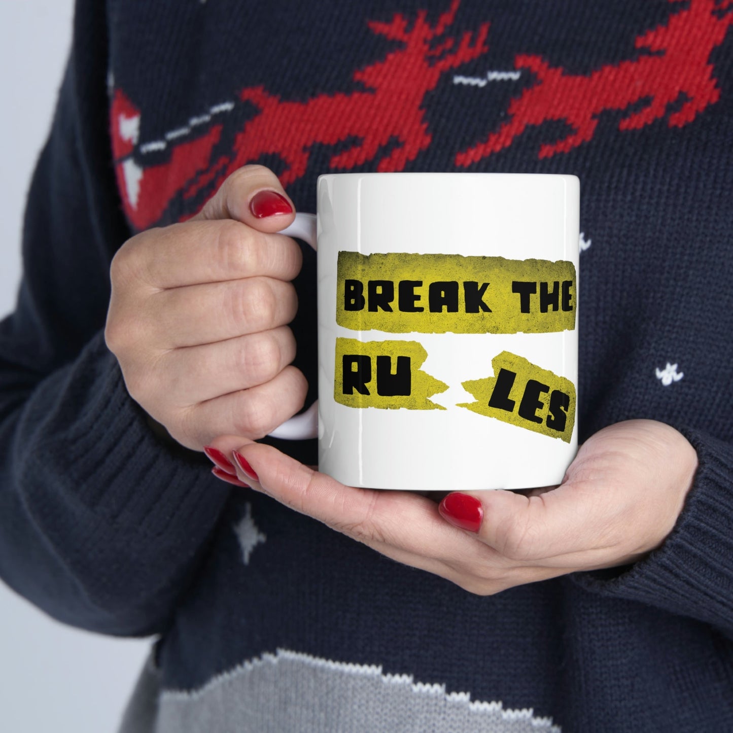 Break the Rules Motivational Quotes Ceramic Mug 11oz Ichaku [Perfect Gifts Selection]