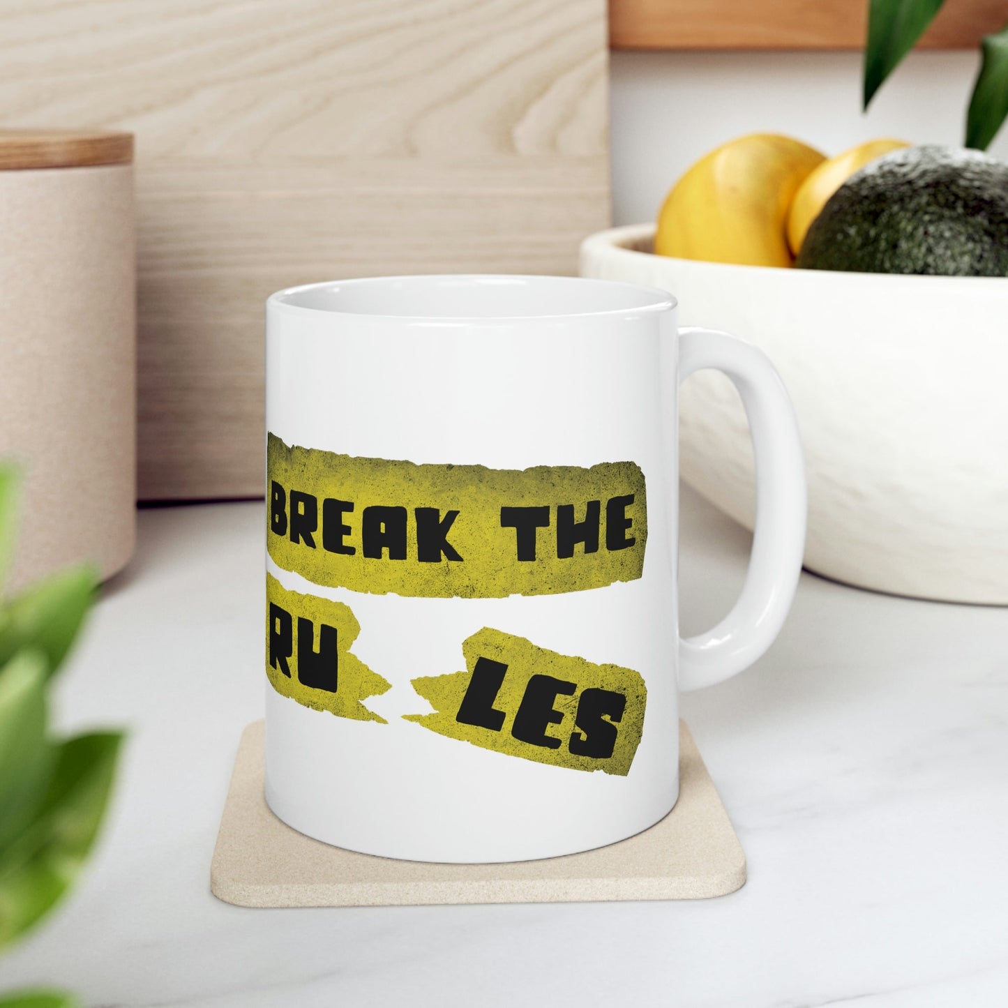 Break the Rules Motivational Quotes Ceramic Mug 11oz Ichaku [Perfect Gifts Selection]