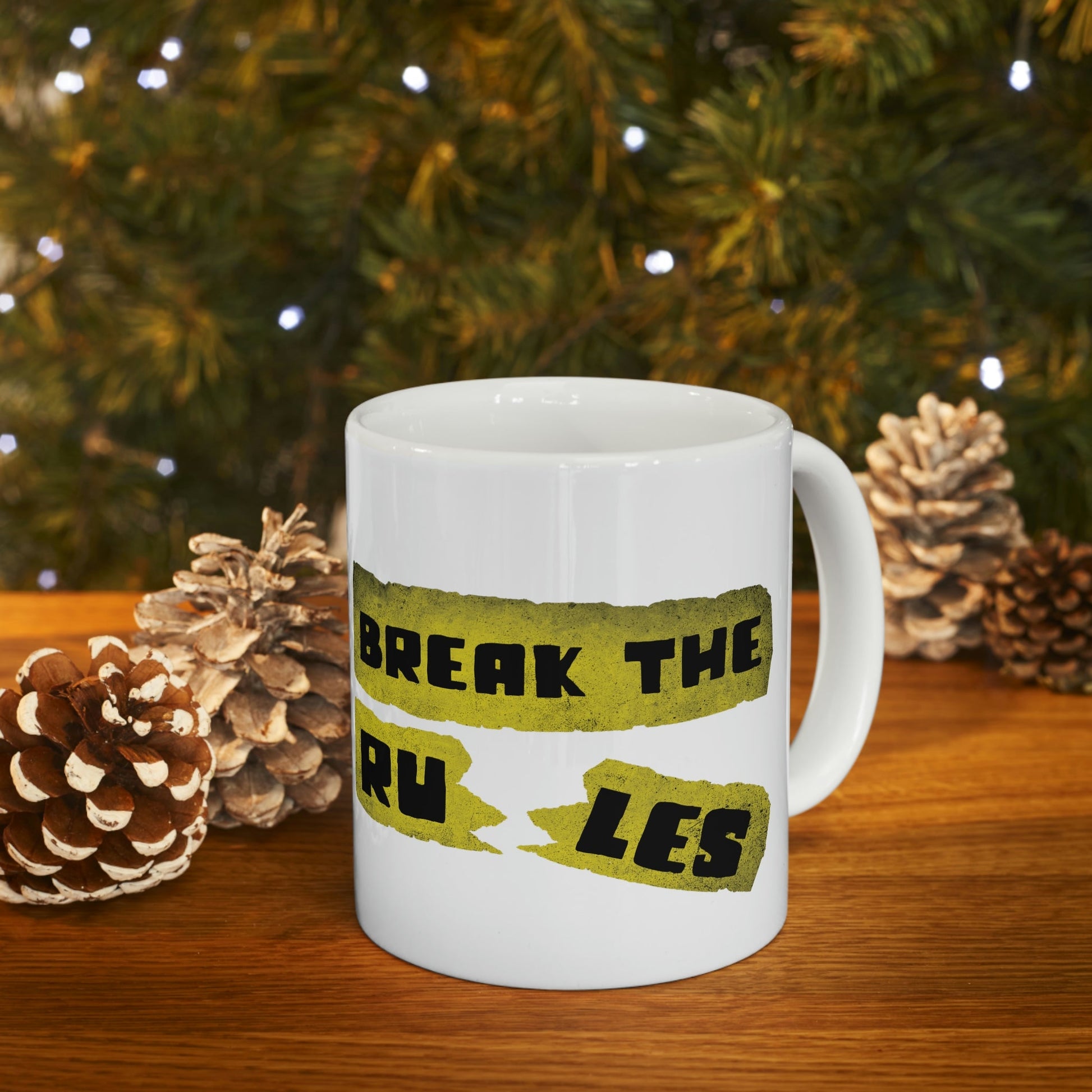 Break the Rules Motivational Quotes Ceramic Mug 11oz Ichaku [Perfect Gifts Selection]