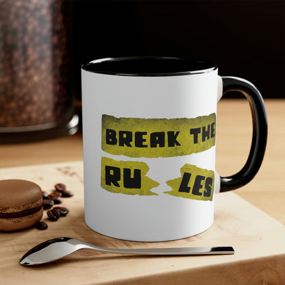 Break the Rules Motivational Quotes Classic Accent Coffee Mug 11oz Ichaku [Perfect Gifts Selection]
