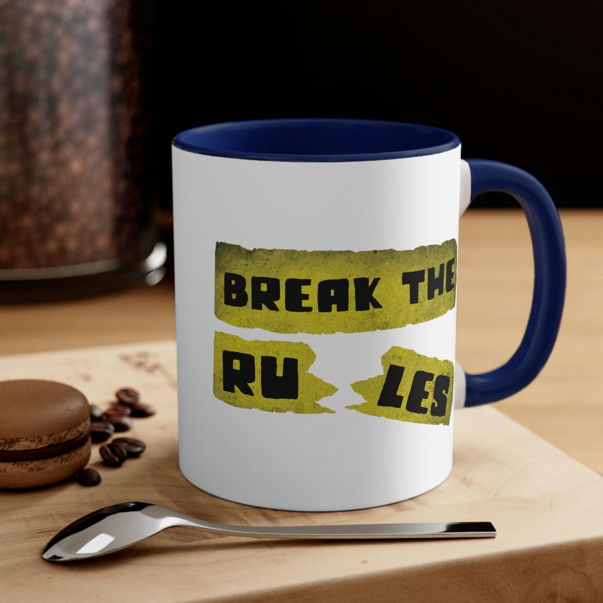 Break the Rules Motivational Quotes Classic Accent Coffee Mug 11oz Ichaku [Perfect Gifts Selection]