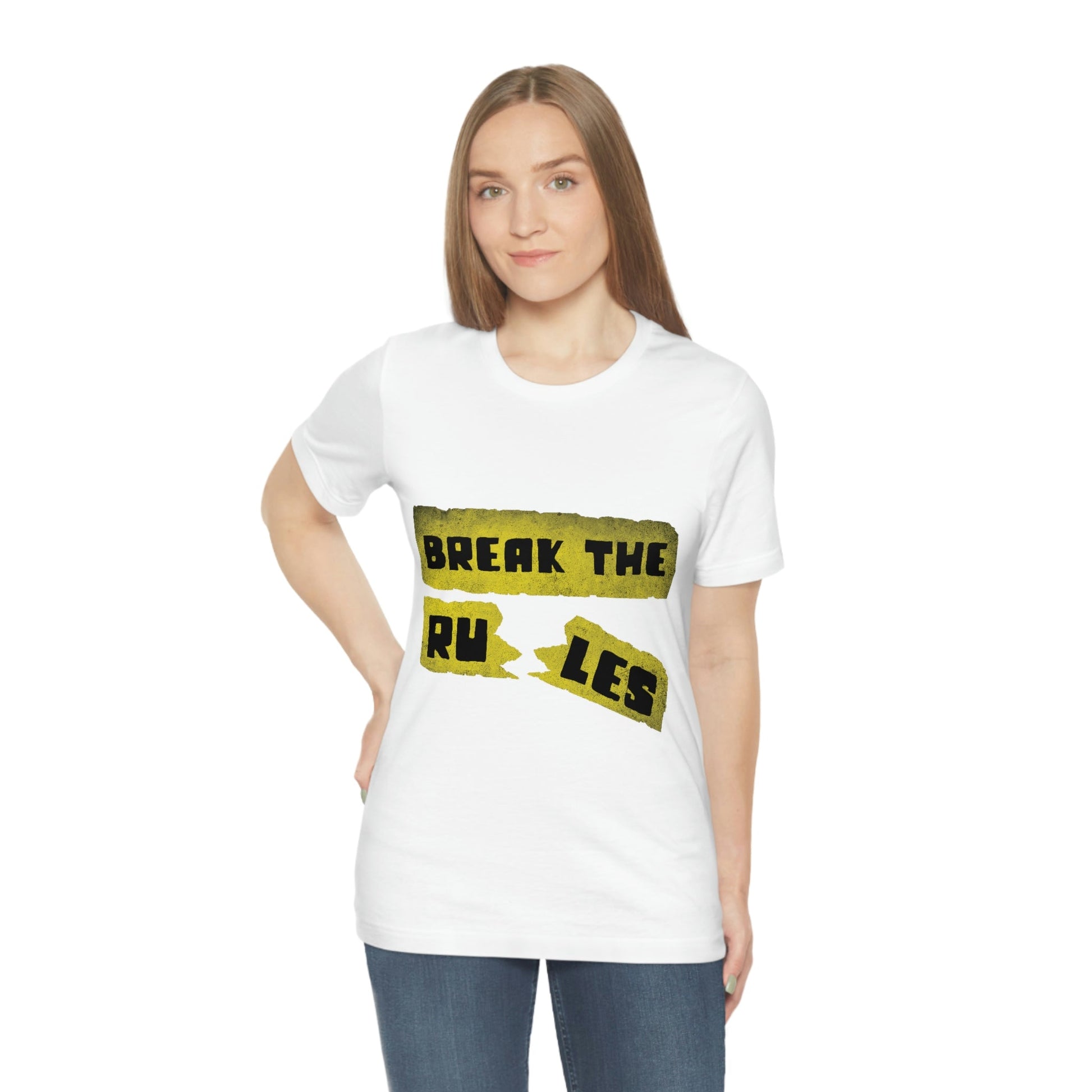 Break the Rules Motivational Quotes Unisex Jersey Short Sleeve T-Shirt Ichaku [Perfect Gifts Selection]