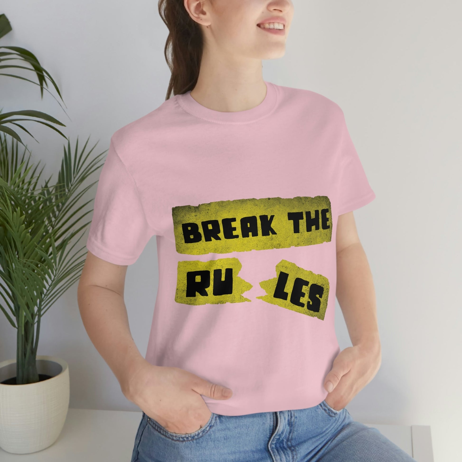 Break the Rules Motivational Quotes Unisex Jersey Short Sleeve T-Shirt Ichaku [Perfect Gifts Selection]