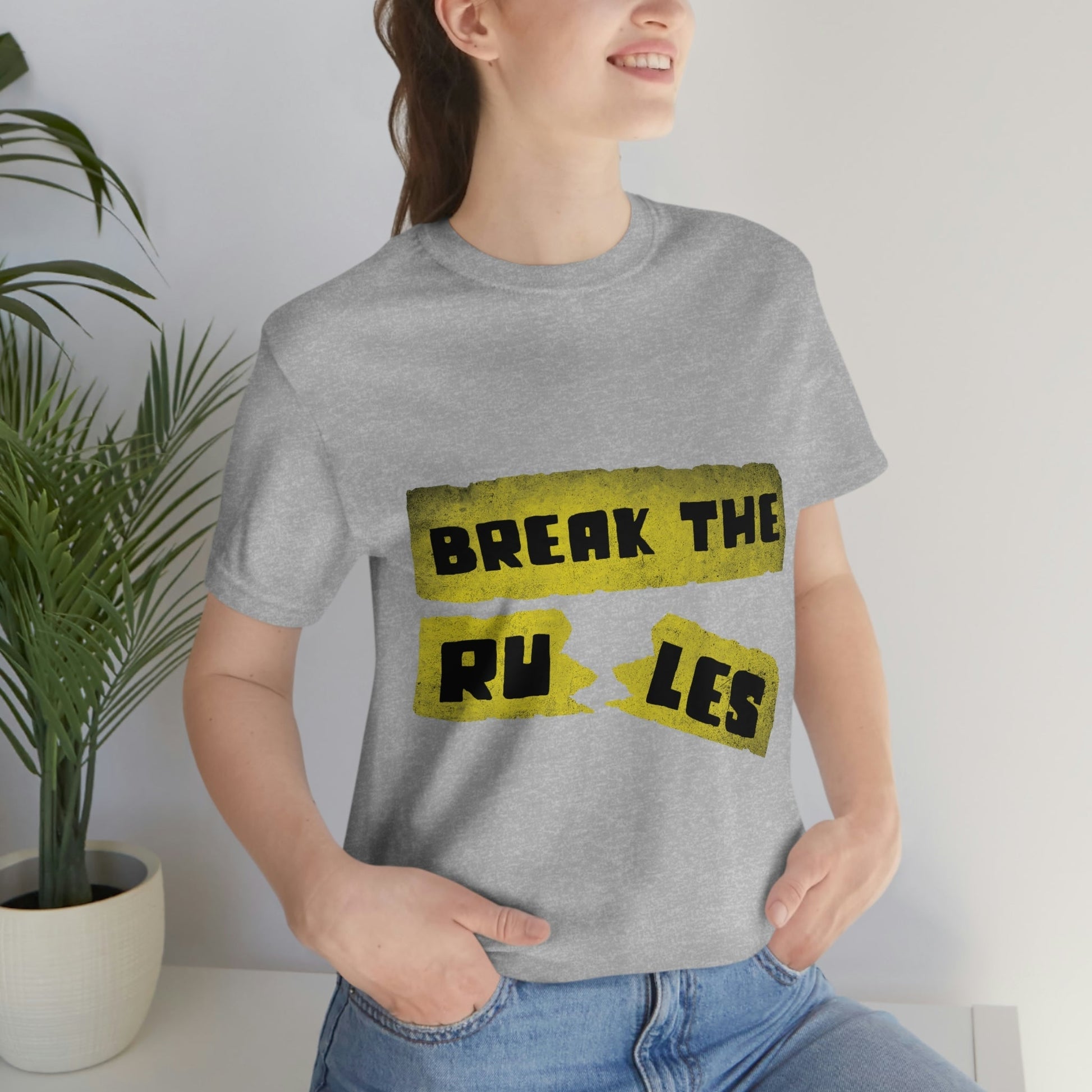 Break the Rules Motivational Quotes Unisex Jersey Short Sleeve T-Shirt Ichaku [Perfect Gifts Selection]