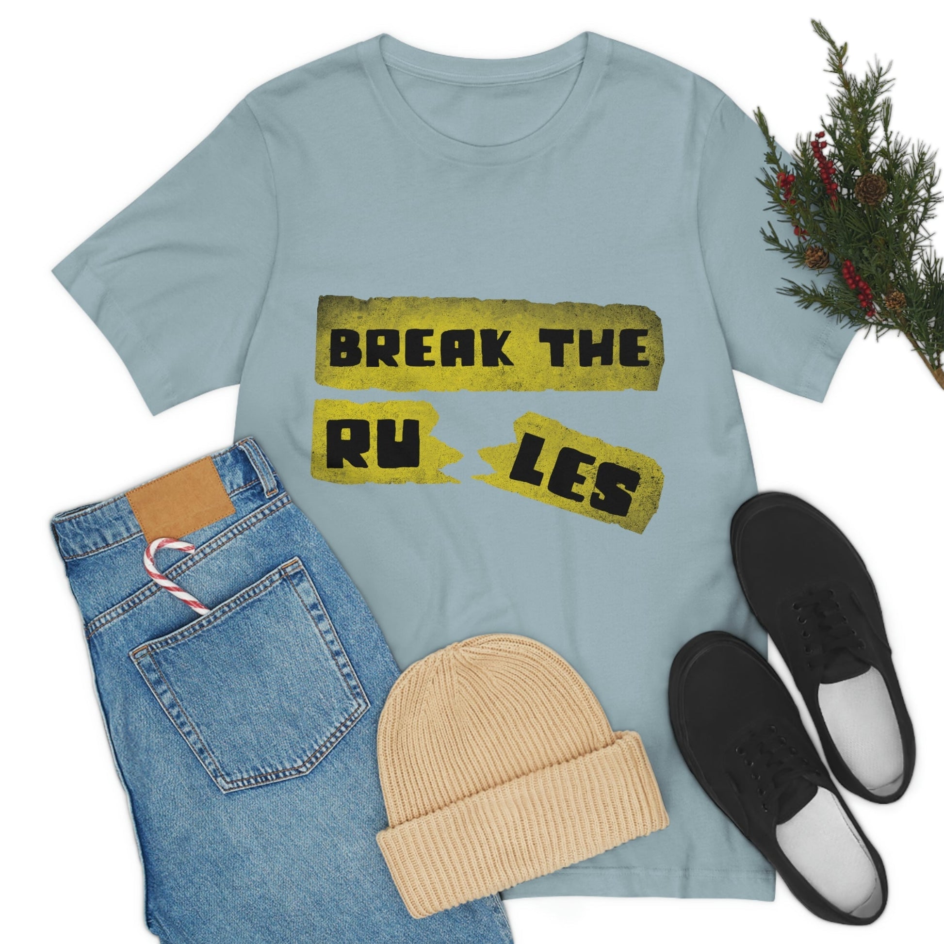 Break the Rules Motivational Quotes Unisex Jersey Short Sleeve T-Shirt Ichaku [Perfect Gifts Selection]