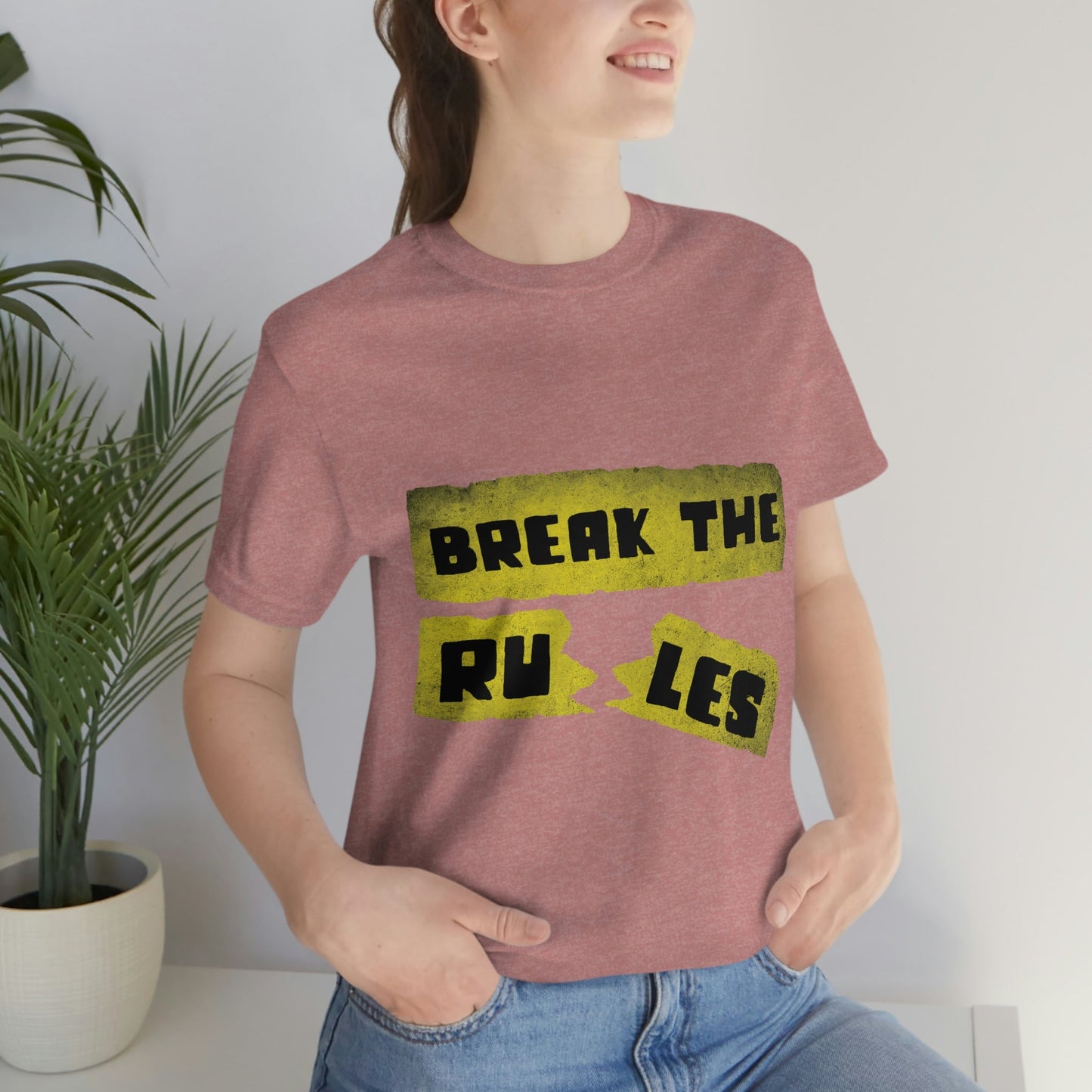 Break the Rules Motivational Quotes Unisex Jersey Short Sleeve T-Shirt Ichaku [Perfect Gifts Selection]