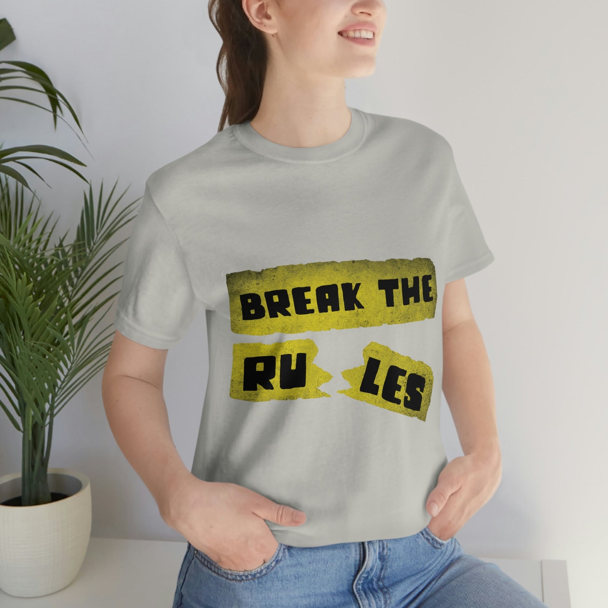 Break the Rules Motivational Quotes Unisex Jersey Short Sleeve T-Shirt Ichaku [Perfect Gifts Selection]