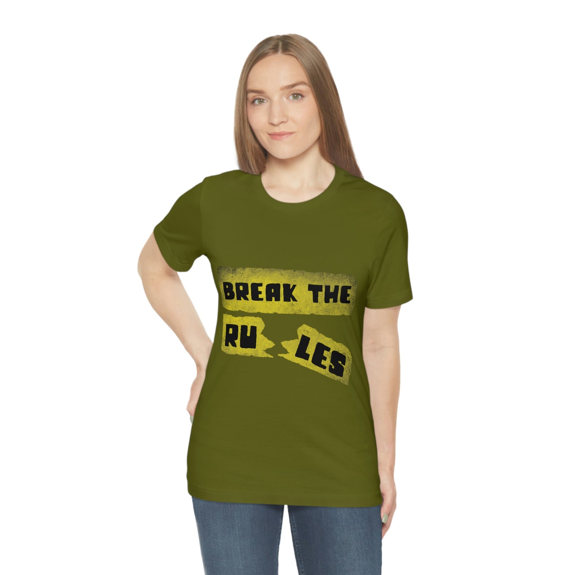 Break the Rules Motivational Quotes Unisex Jersey Short Sleeve T-Shirt Ichaku [Perfect Gifts Selection]