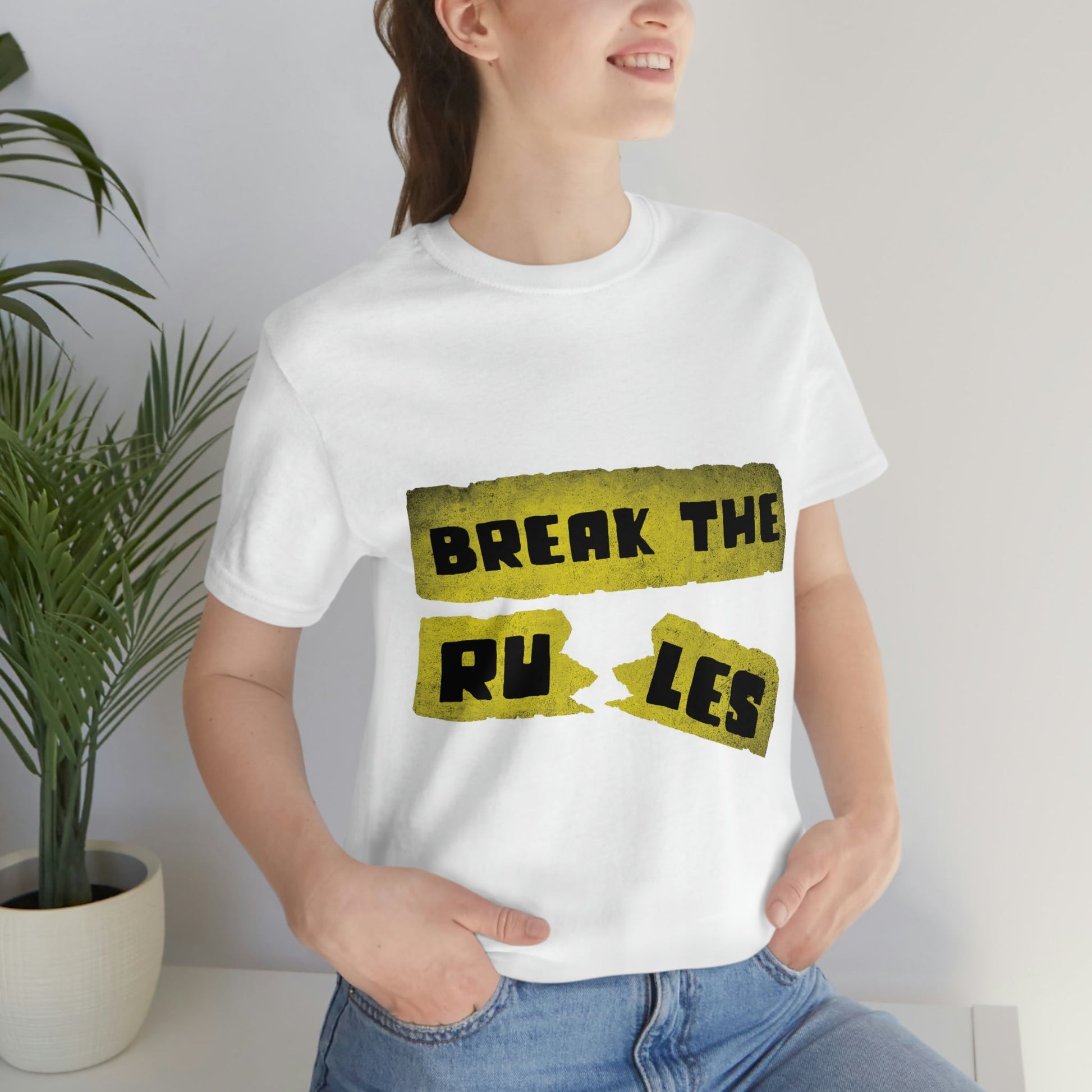 Break the Rules Motivational Quotes Unisex Jersey Short Sleeve T-Shirt Ichaku [Perfect Gifts Selection]