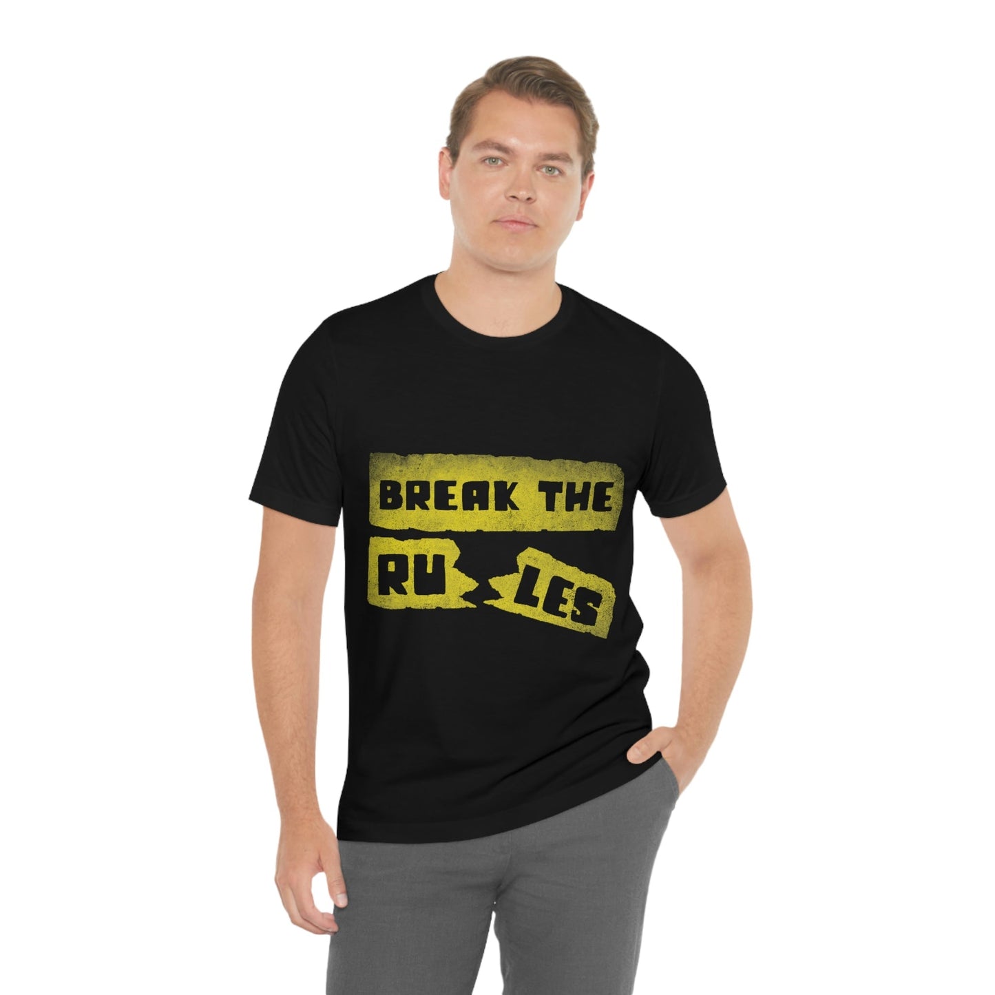 Break the Rules Motivational Quotes Unisex Jersey Short Sleeve T-Shirt Ichaku [Perfect Gifts Selection]