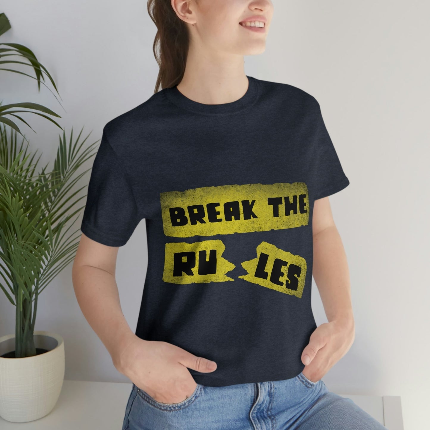 Break the Rules Motivational Quotes Unisex Jersey Short Sleeve T-Shirt Ichaku [Perfect Gifts Selection]