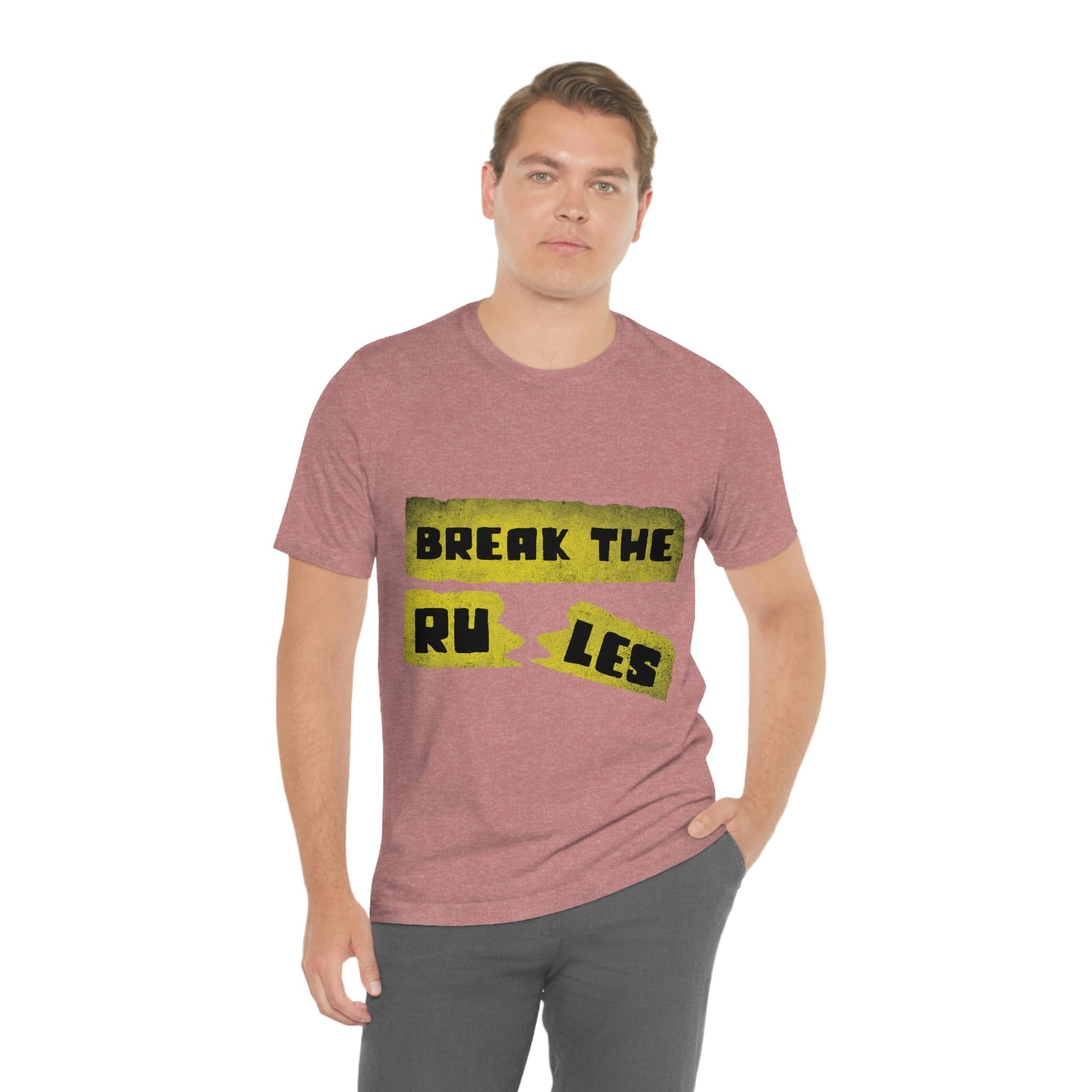 Break the Rules Motivational Quotes Unisex Jersey Short Sleeve T-Shirt Ichaku [Perfect Gifts Selection]