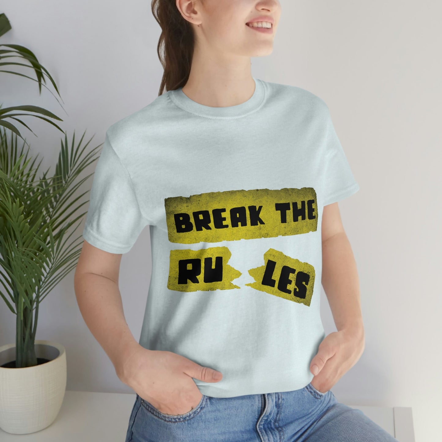 Break the Rules Motivational Quotes Unisex Jersey Short Sleeve T-Shirt Ichaku [Perfect Gifts Selection]