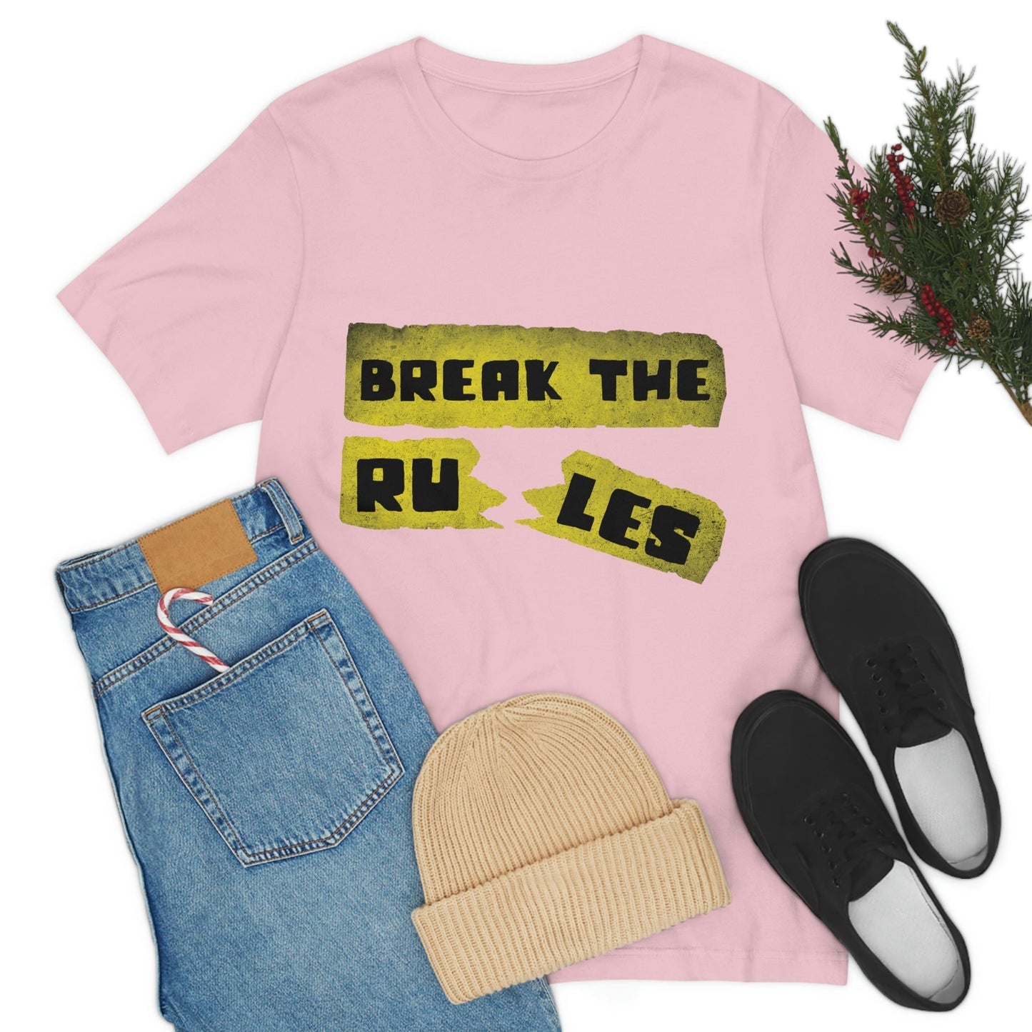 Break the Rules Motivational Quotes Unisex Jersey Short Sleeve T-Shirt Ichaku [Perfect Gifts Selection]