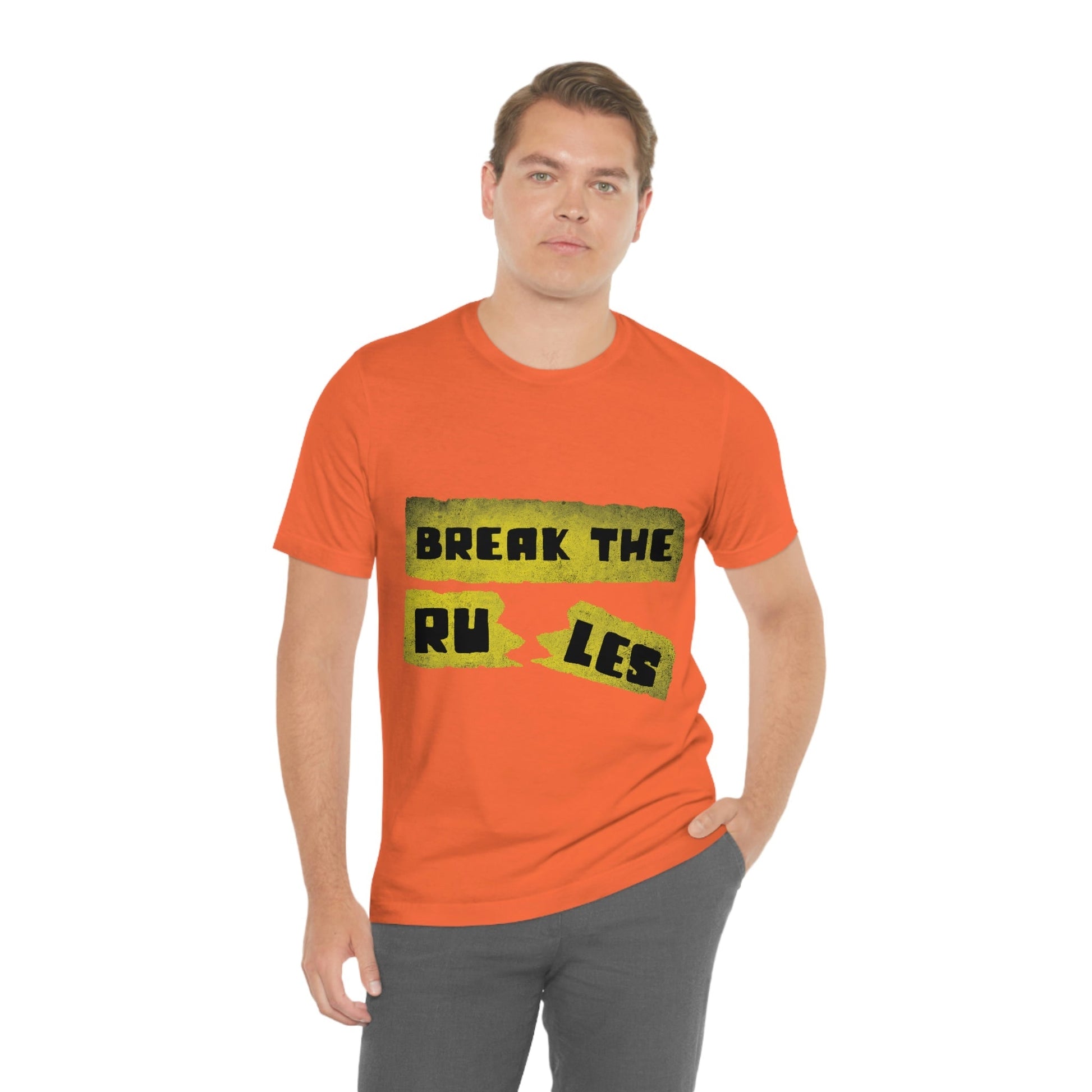 Break the Rules Motivational Quotes Unisex Jersey Short Sleeve T-Shirt Ichaku [Perfect Gifts Selection]