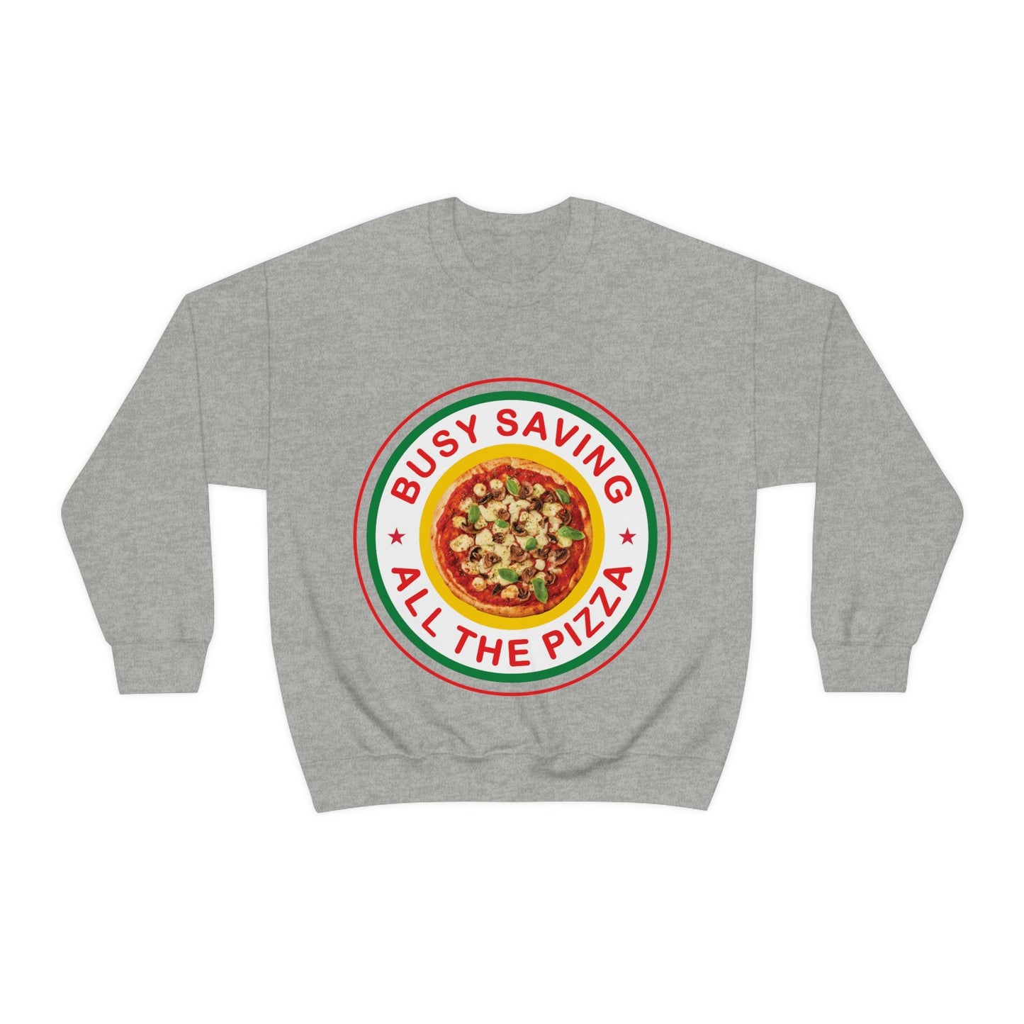 Busy Saving All The Pizza Food Lover Unisex Heavy Blend™ Crewneck Sweatshirt Ichaku [Perfect Gifts Selection]