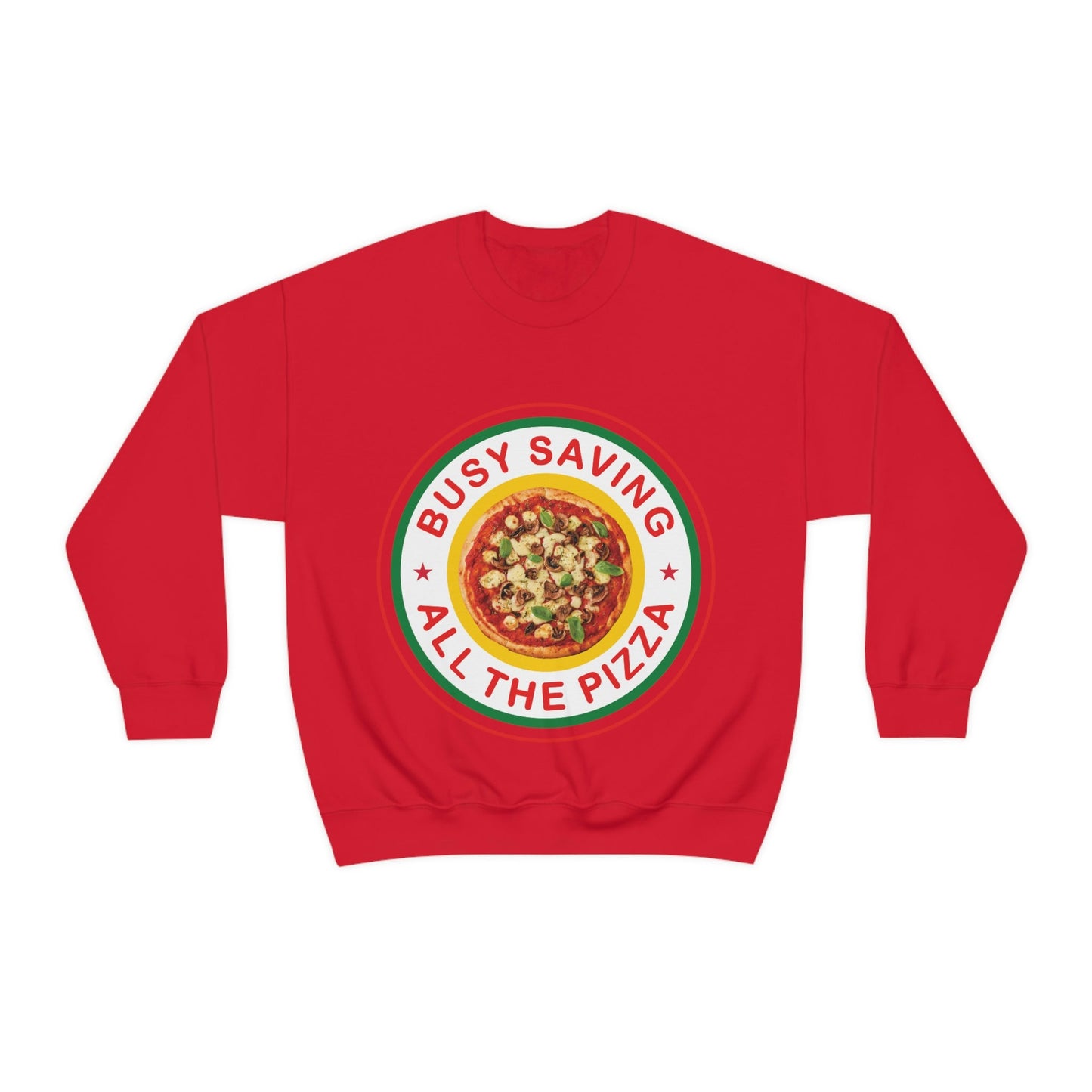 Busy Saving All The Pizza Food Lover Unisex Heavy Blend™ Crewneck Sweatshirt Ichaku [Perfect Gifts Selection]