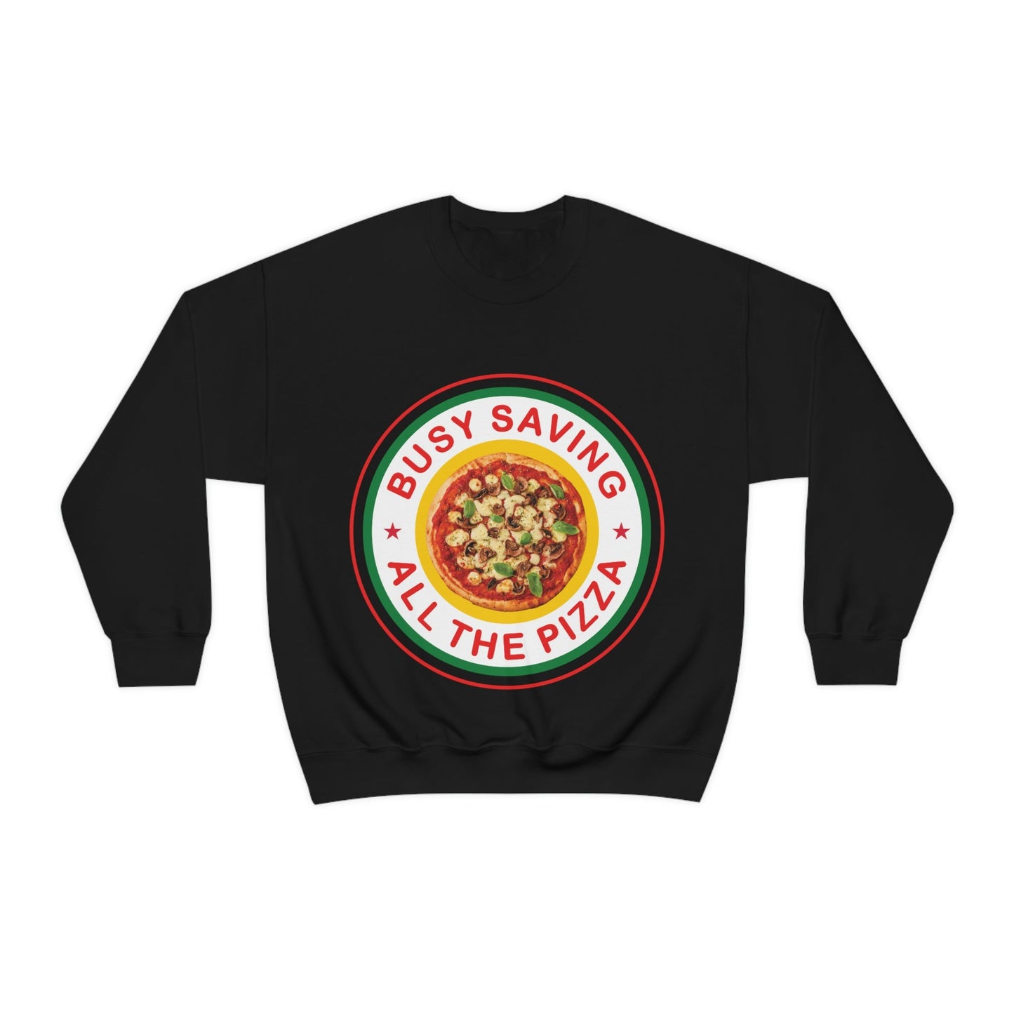 Busy Saving All The Pizza Food Lover Unisex Heavy Blend™ Crewneck Sweatshirt Ichaku [Perfect Gifts Selection]